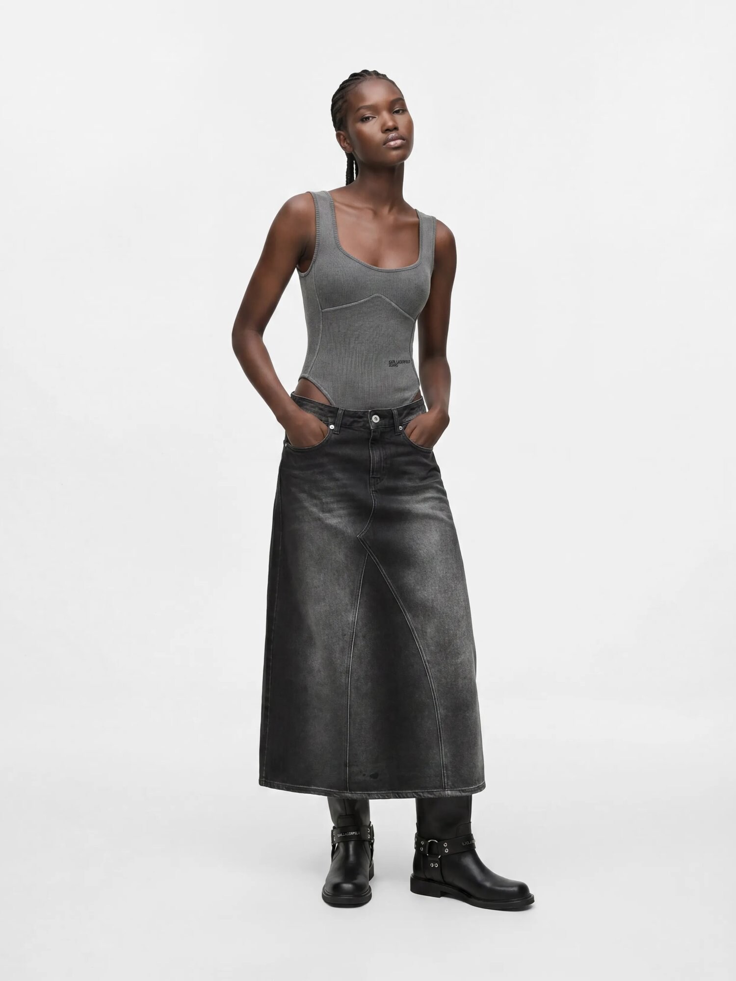 KARL LAGERFELD JEANS Falda negro denim – imagen 4