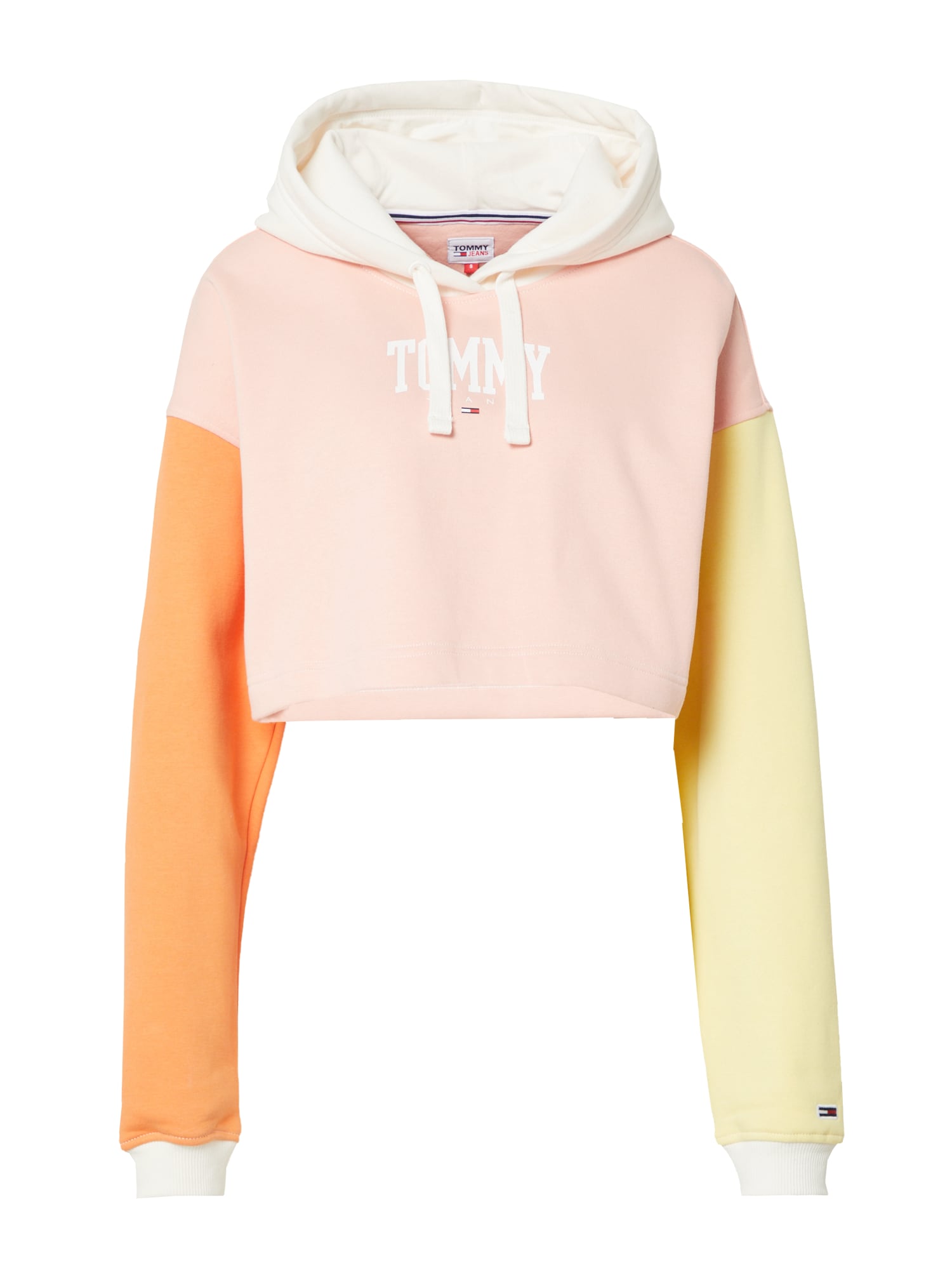 Tommy Jeans Majica  oranžna / svetlo oranžna / pastelno roza / bela