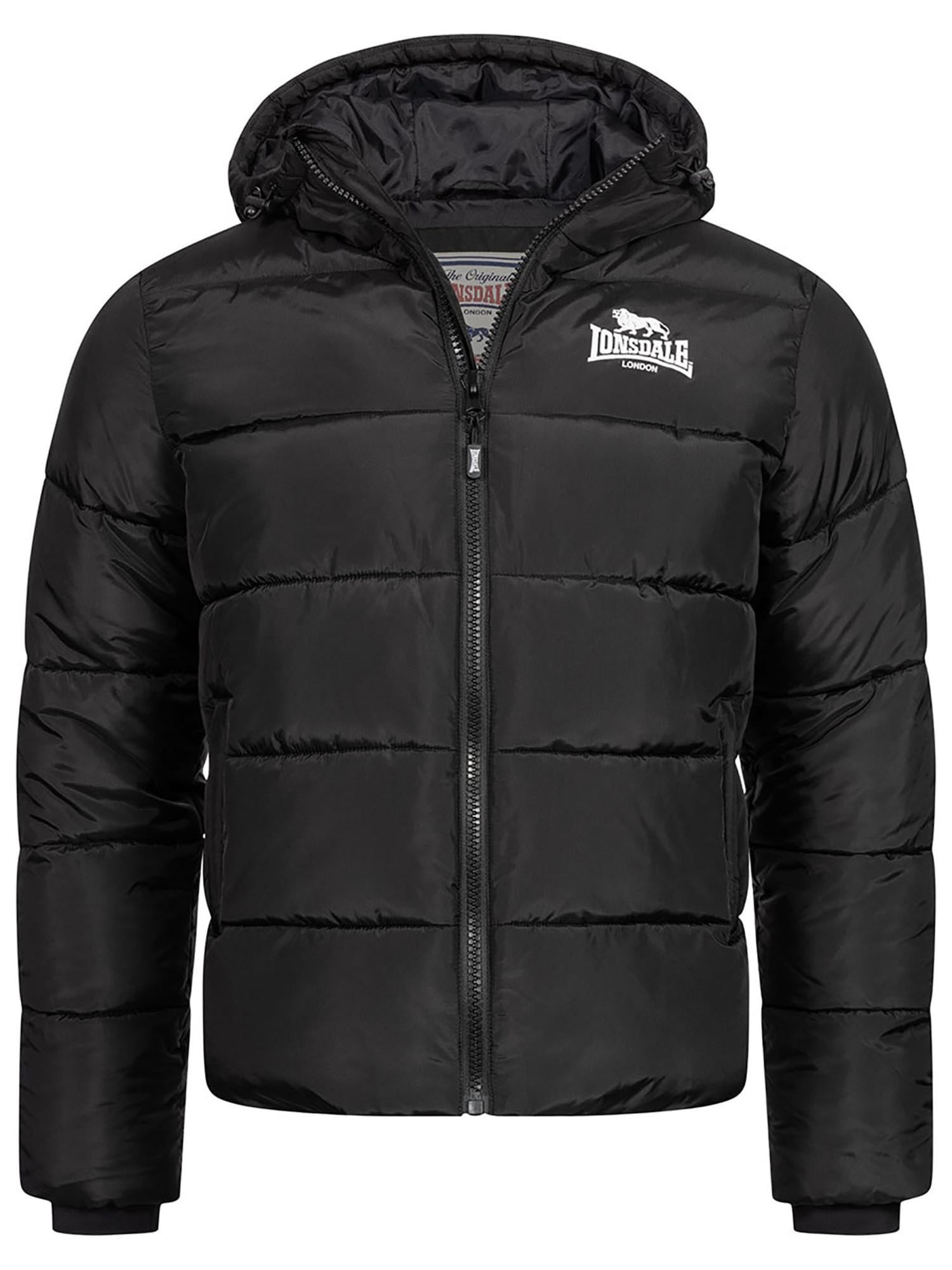 Lonsdale Winterjas 'Trover' Zwart / Wit