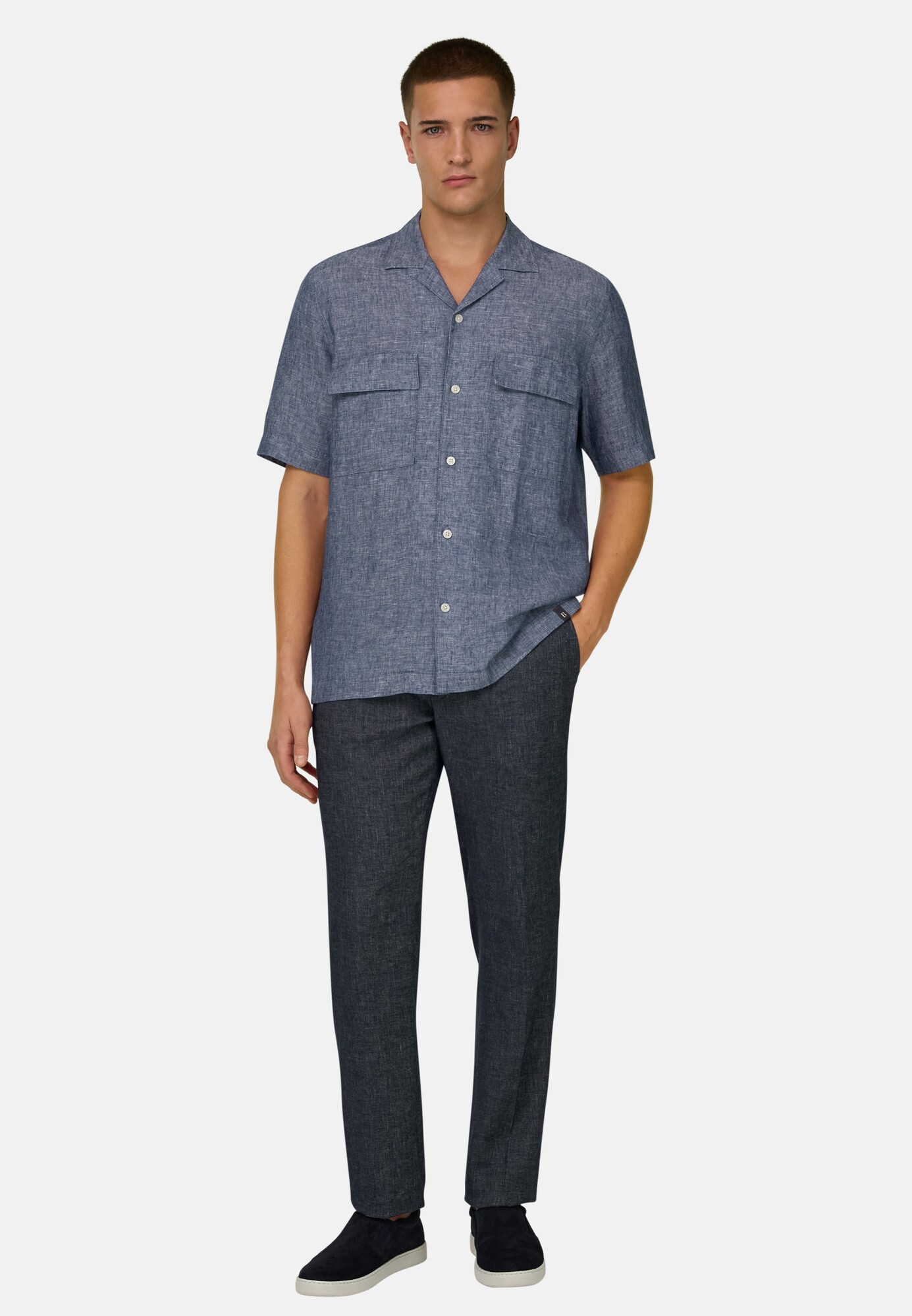 Boggi Milano Košeľa  modrá denim (obrázok 2)