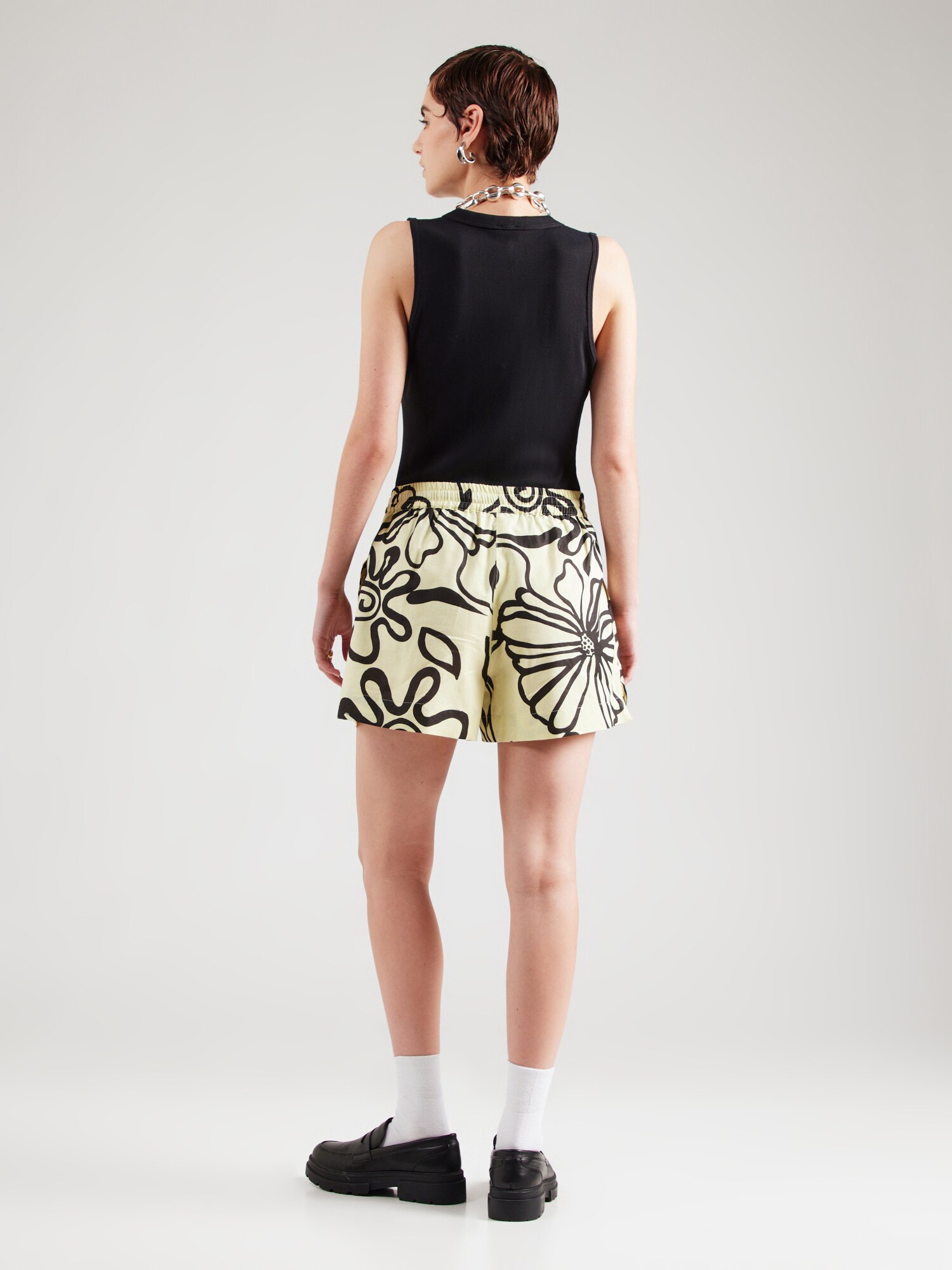 TOPSHOP Nadrág  világos sárga / fekete termék 2. képe