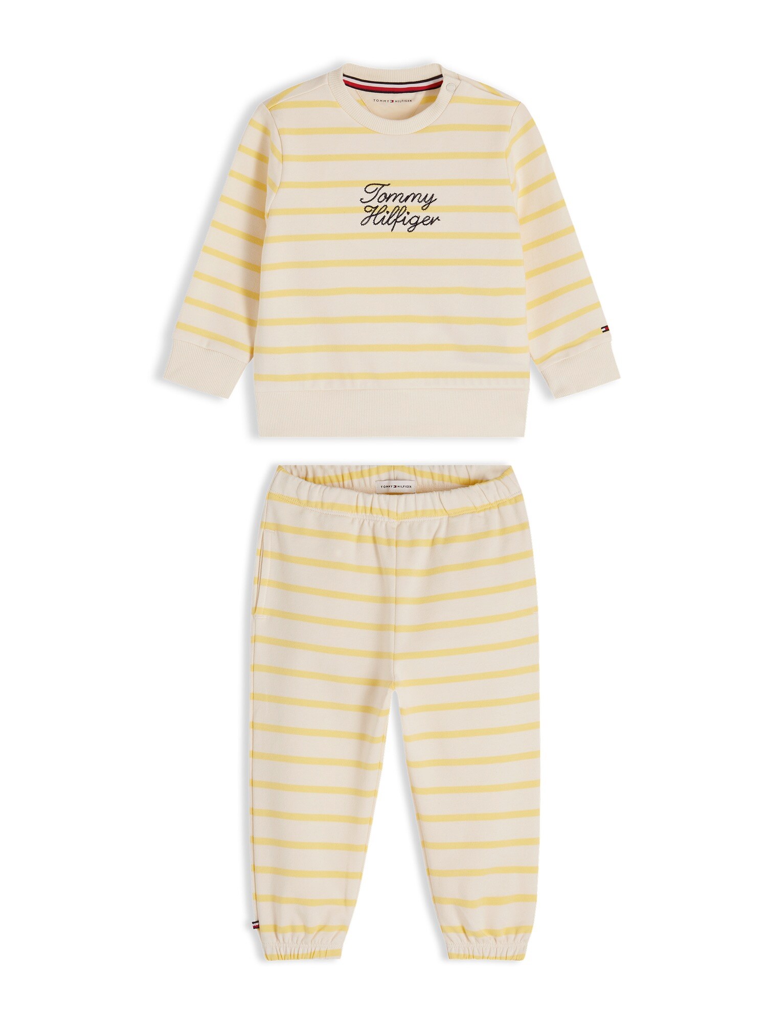 TOMMY HILFIGER Joggingová súprava  krémová / svetlobéžová / čierna