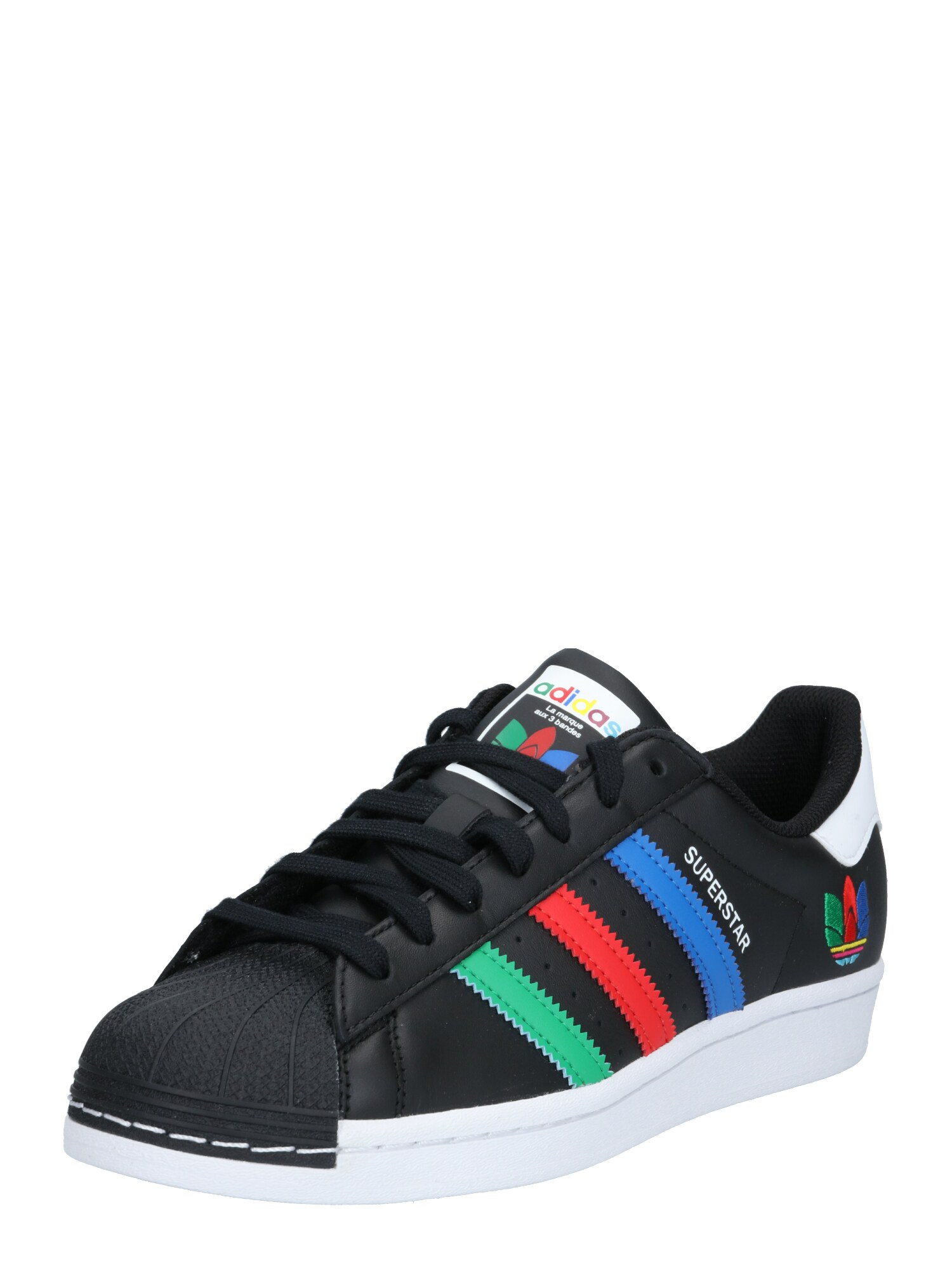 ADIDAS ORIGINALS Sportbačiai be auliuko 'Superstar'  žalia / balta / raudona / mėlyna / juoda