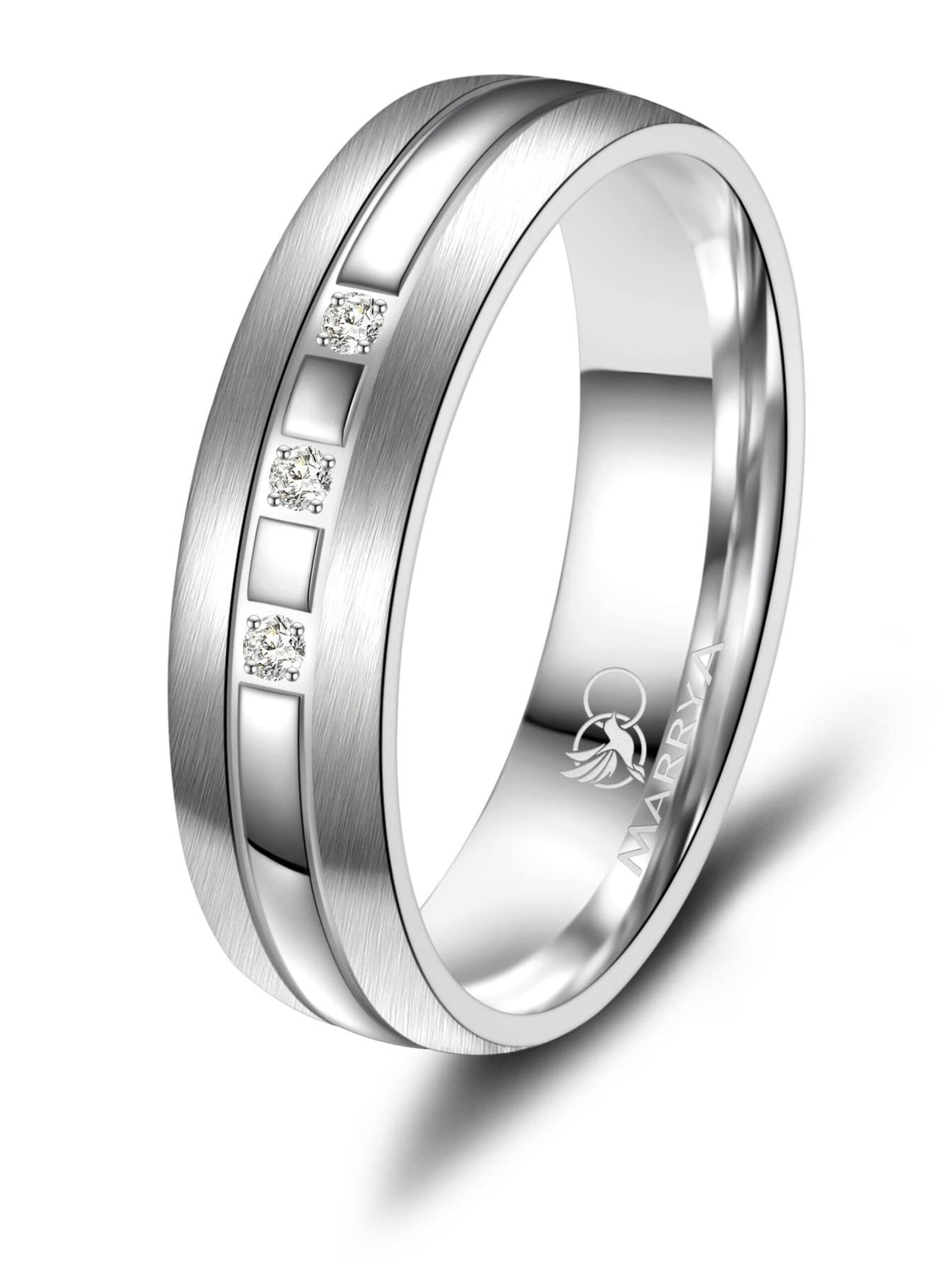 MARRYA Ring 'MARRYA SI-07 Ehering aus Silber' dam