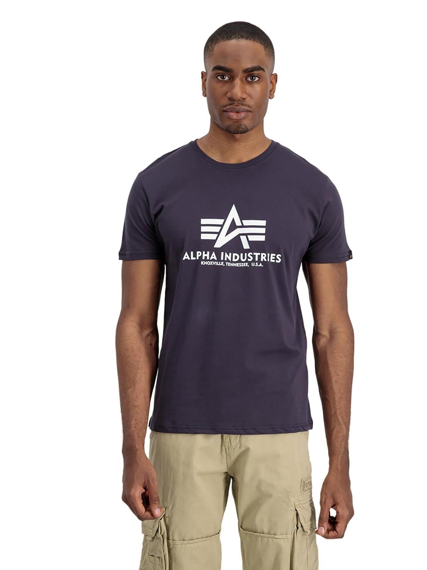ALPHA INDUSTRIES Camiseta gris oscuro / blanco – imagen 2