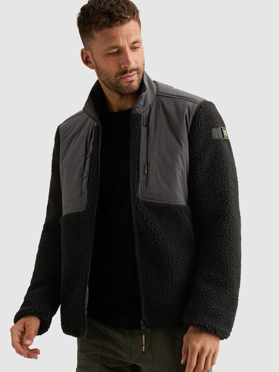 Övergångsjacka 'Sherpa hybrid jacket with zipper closure'