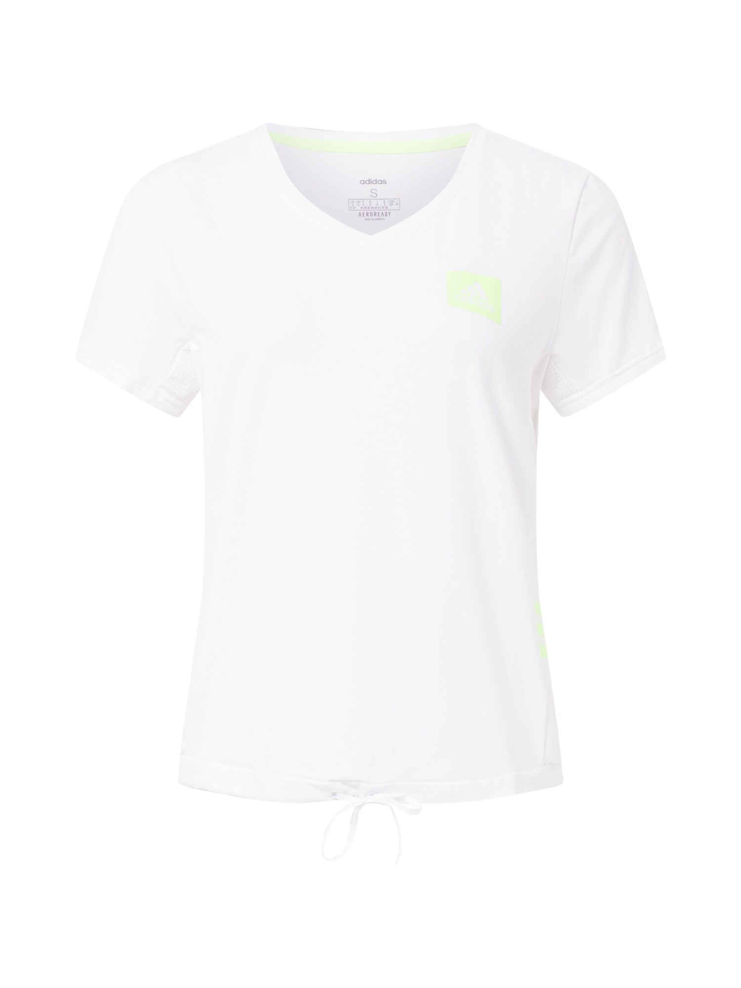 ADIDAS PERFORMANCE Sportiniai marškinėliai  balta / neoninė žalia