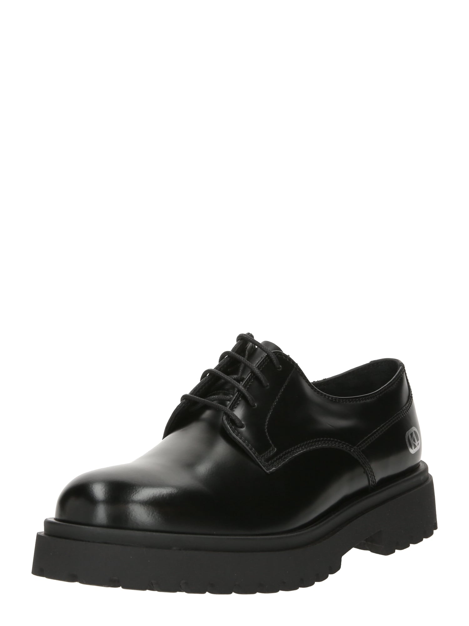 Karl Lagerfeld Обувки с връзки  сиво / черно