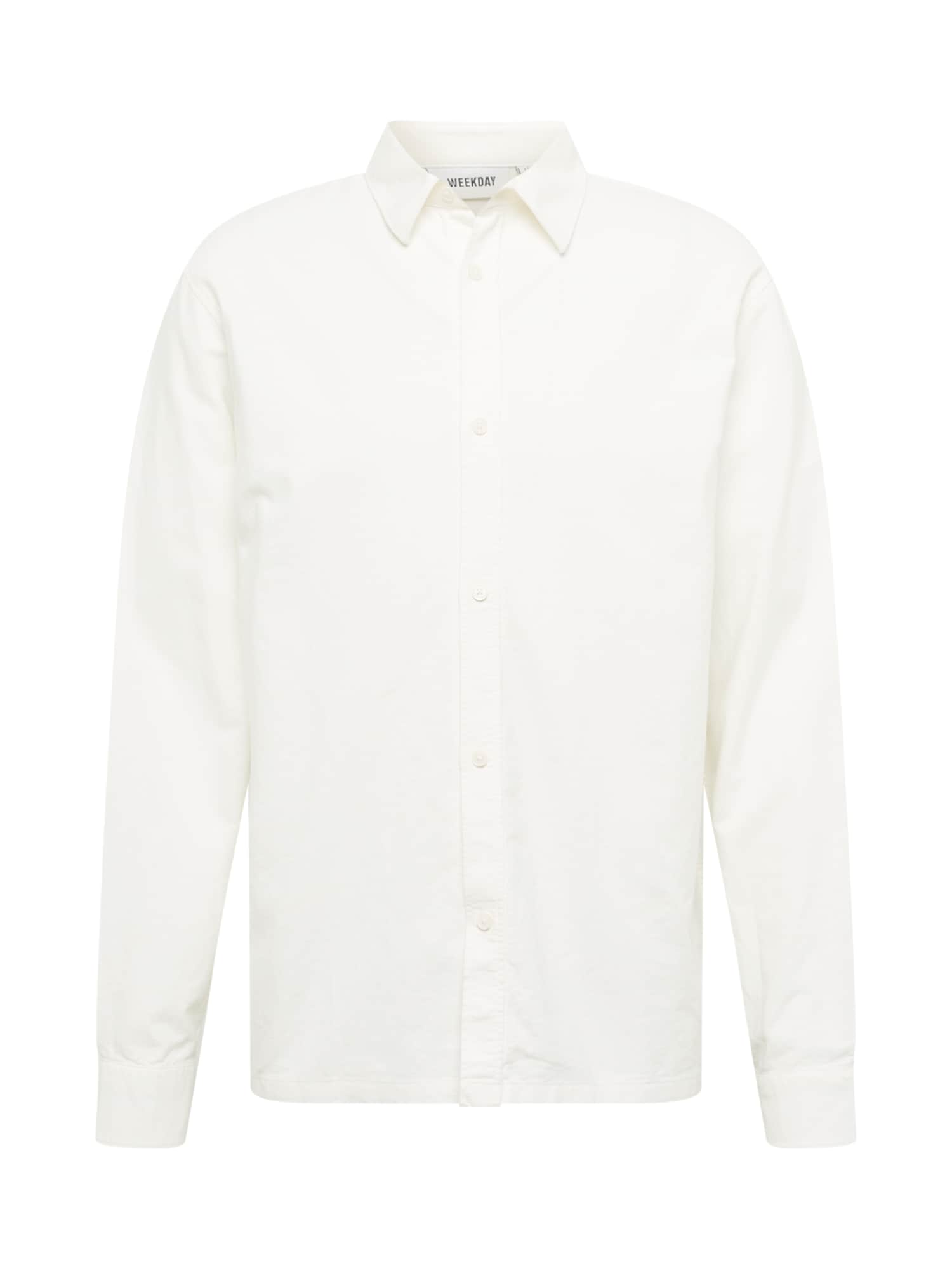 Мъже > Дрехи > Ризи > Ежедневни ризи WEEKDAY Риза  бял памук