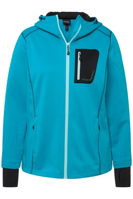 Ulla Popken Sweatvest Turquoise / Zwart