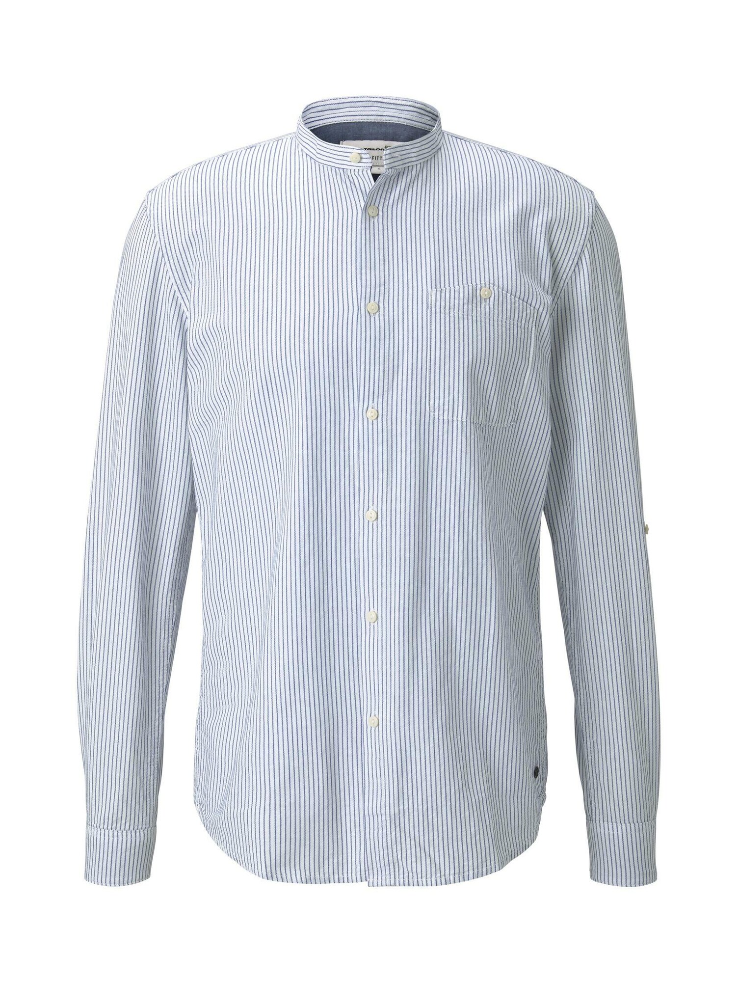 TOM TAILOR DENIM Dalykiniai marškiniai  mėlyna / balta