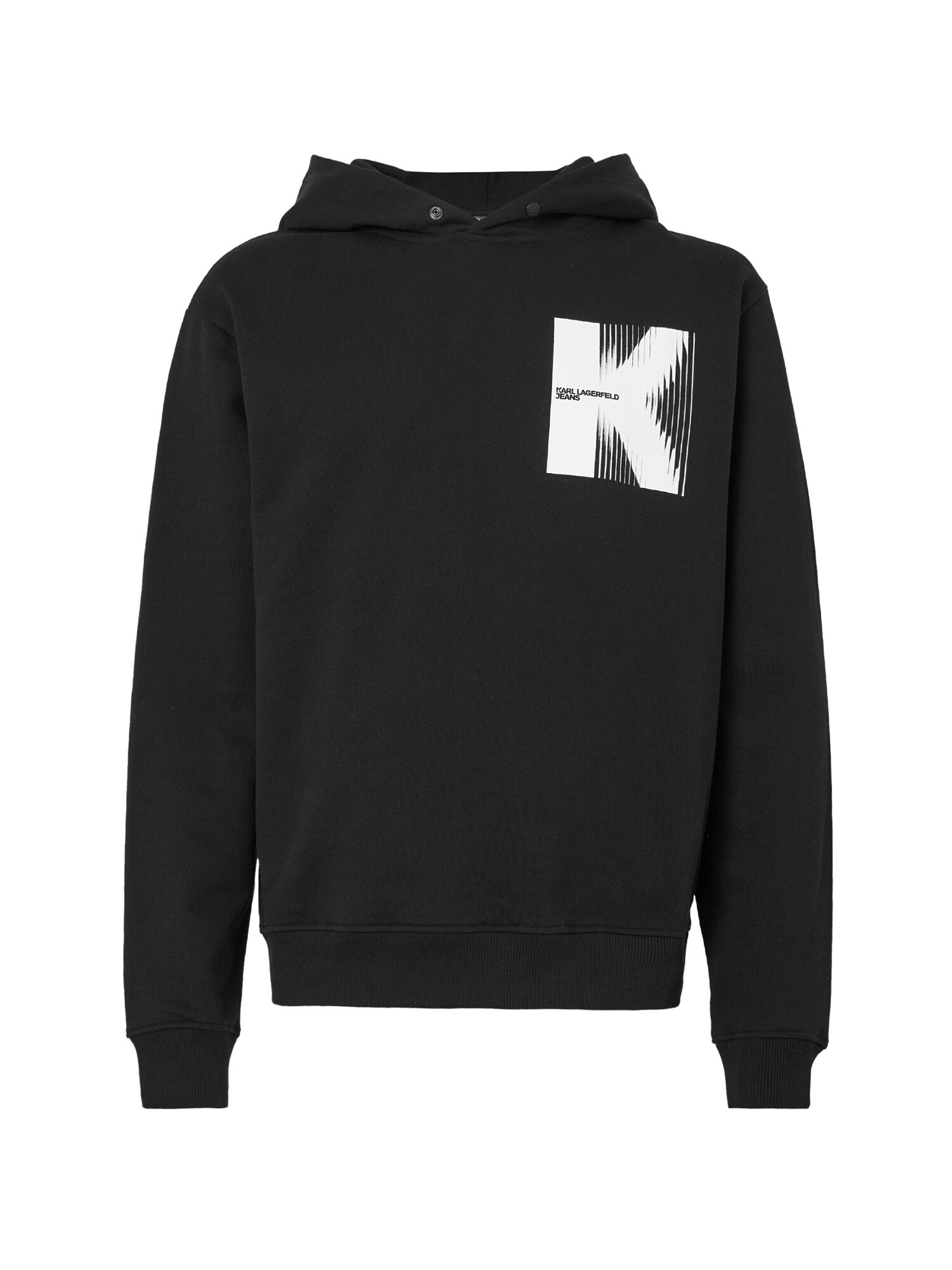 KARL LAGERFELD JEANS Bluză de molton  negru / alb