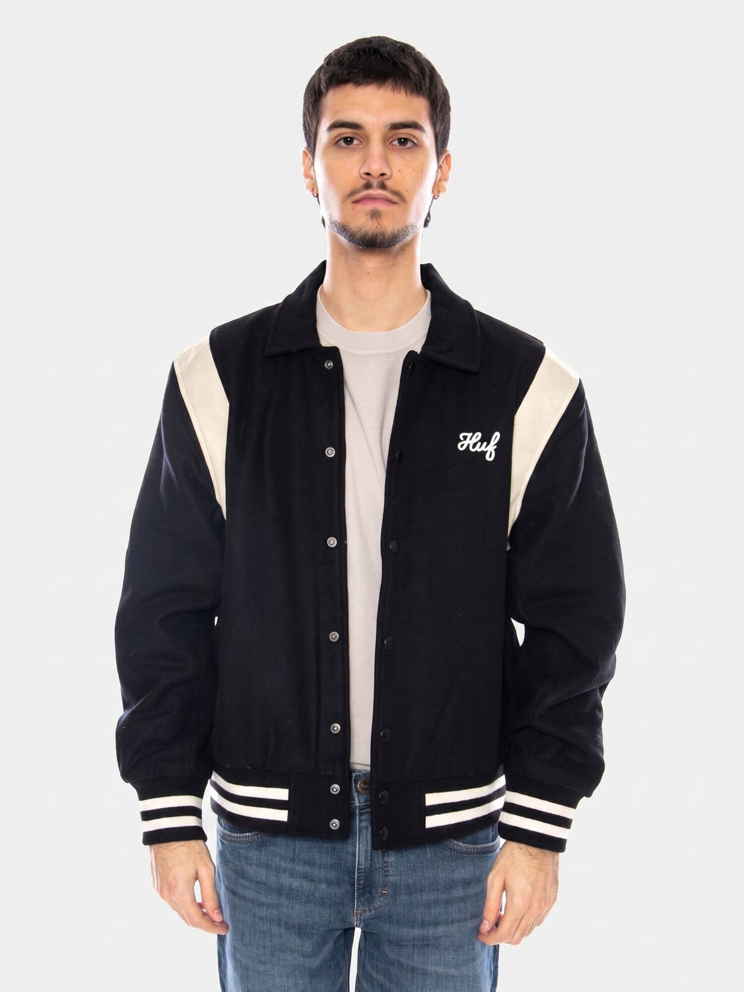 HUF Giacca di mezza stagione 'Song Varsity' nero