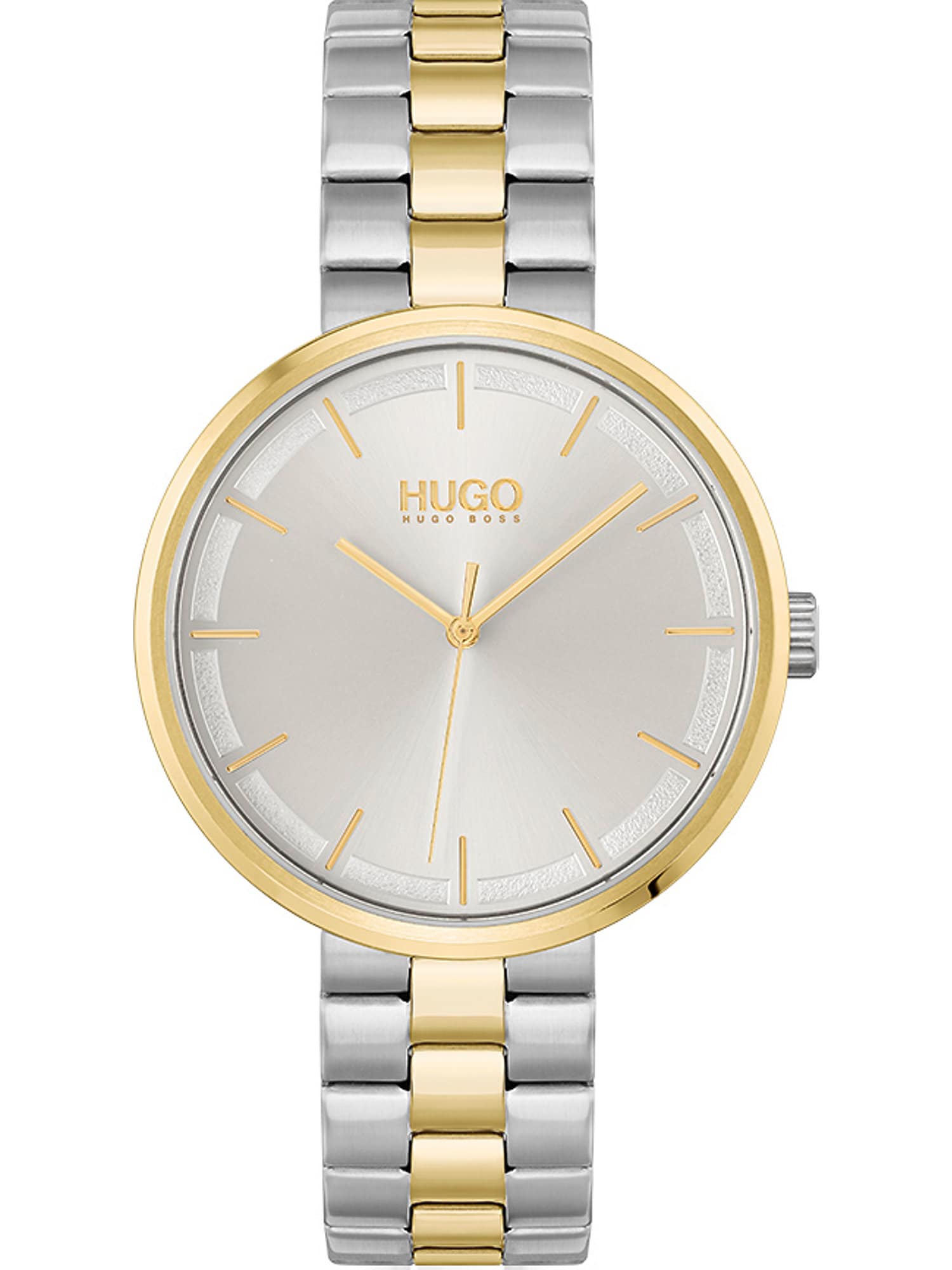 HUGO Analógové hodinky '#Crush'  zlatá / strieborná