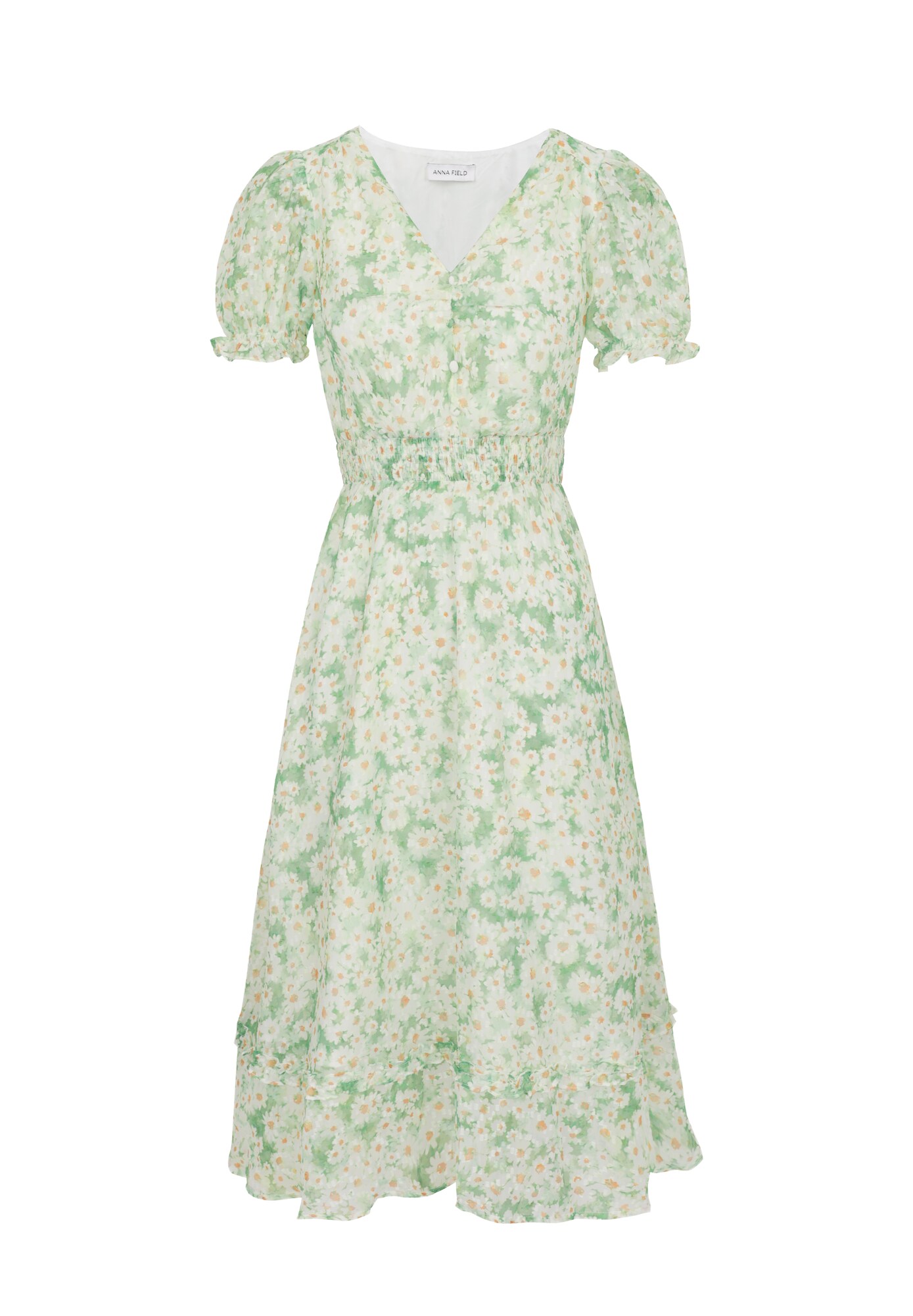 Anna Field Rochie de vară galben curry / verde deschis / alb