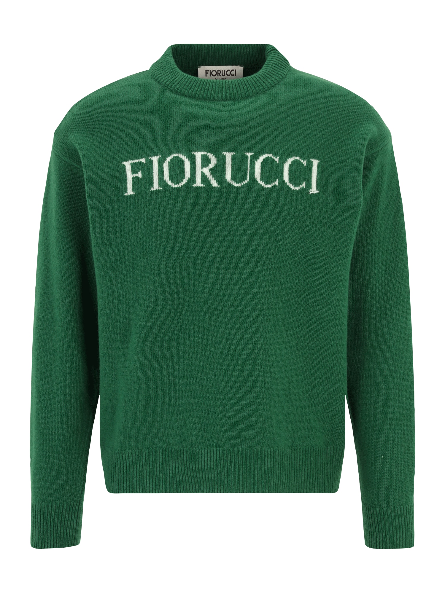 Fiorucci Пуловер 'Heritage'  зелено / бяло