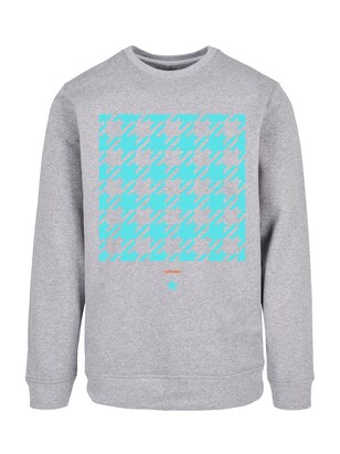 F4NT4STIC Sweatshirt Cyaan blauw / Grijs gemêleerd / Rood