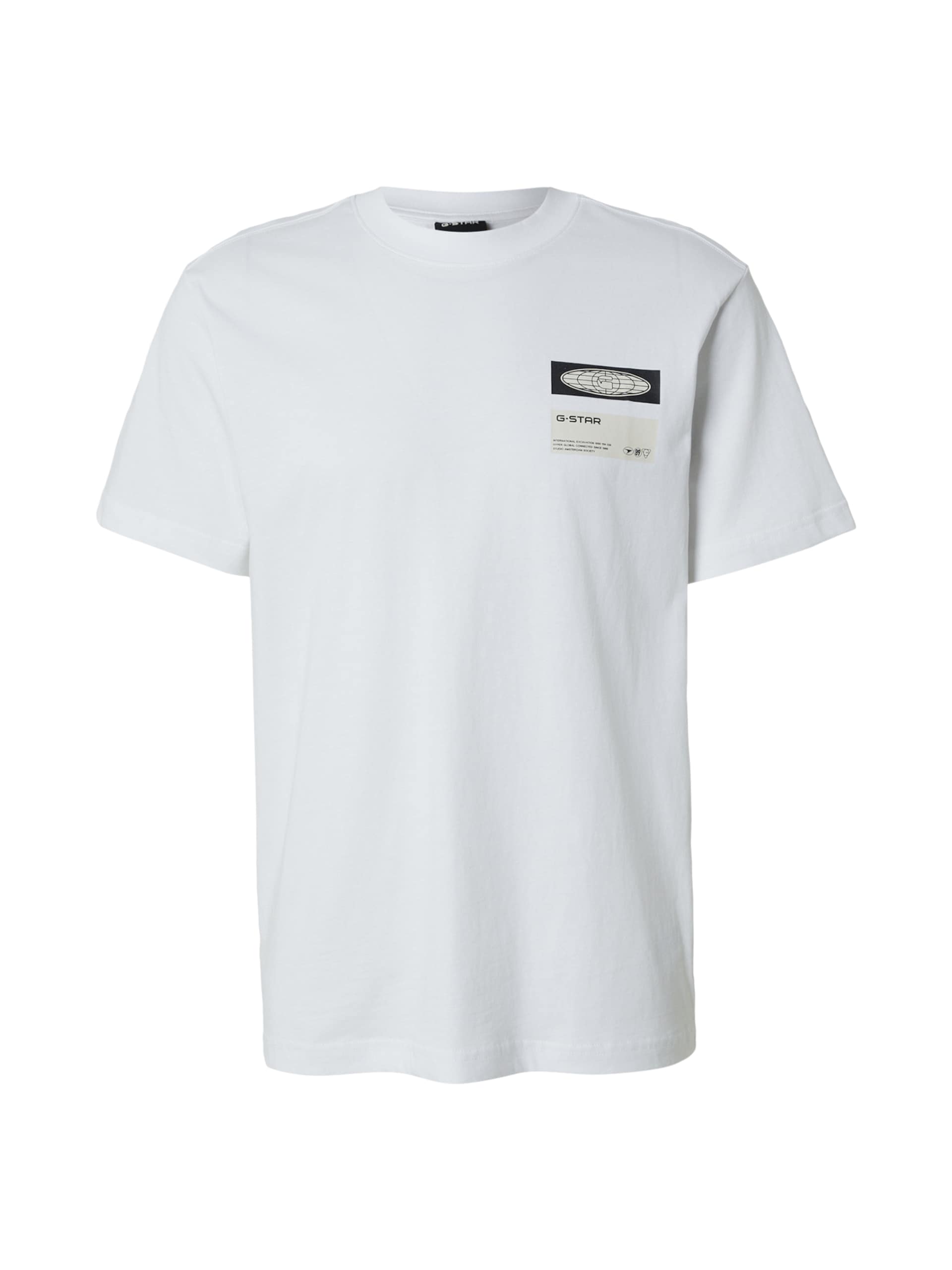 G-STAR T-shirt 'Box Globe' beige / svart herr