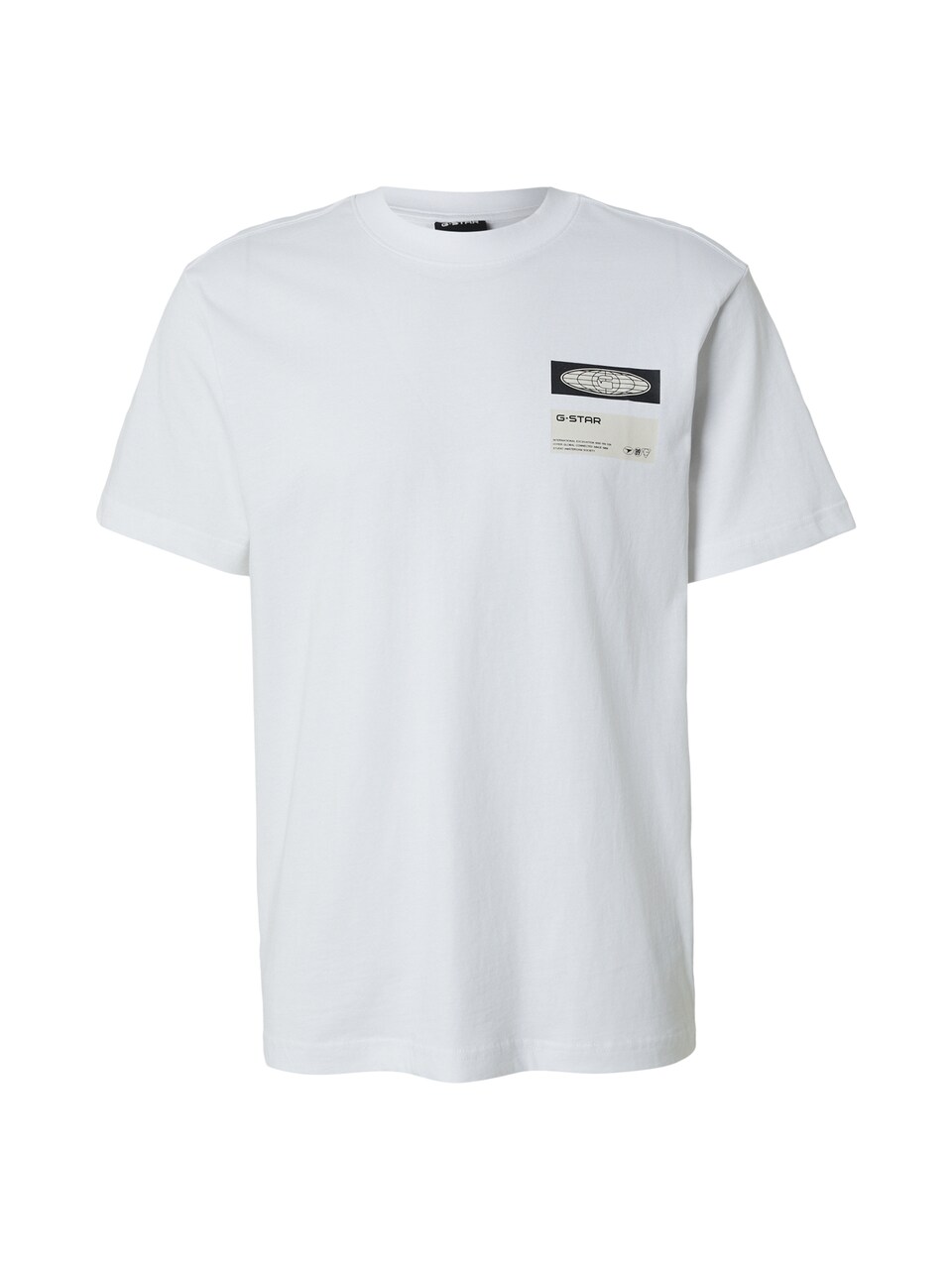 T-shirt 'Box Globe' beige / svart