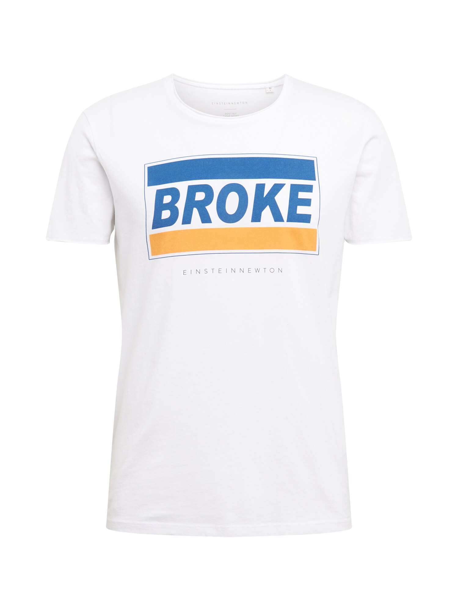EINSTEIN & NEWTON Marškinėliai 'Broke'  balta / mėlyna / abrikosų spalva