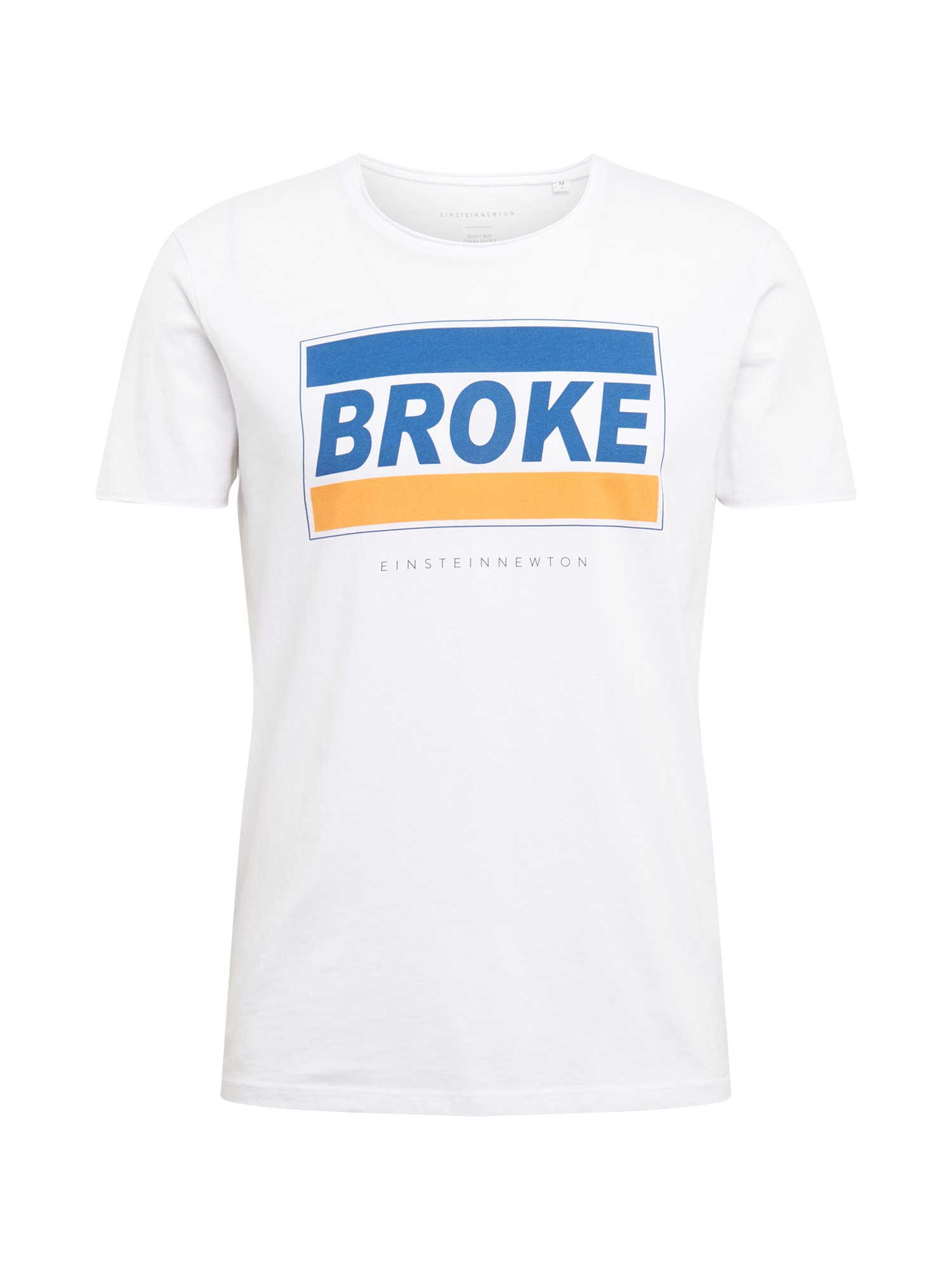EINSTEIN & NEWTON Marškinėliai 'Broke' mėlyna / abrikosų spalva / balta