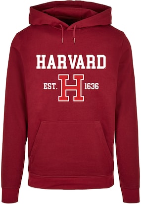 Merchcode Sweatshirt ‘Harvard University – Est 1636’ Rood / Bourgogne / Wit