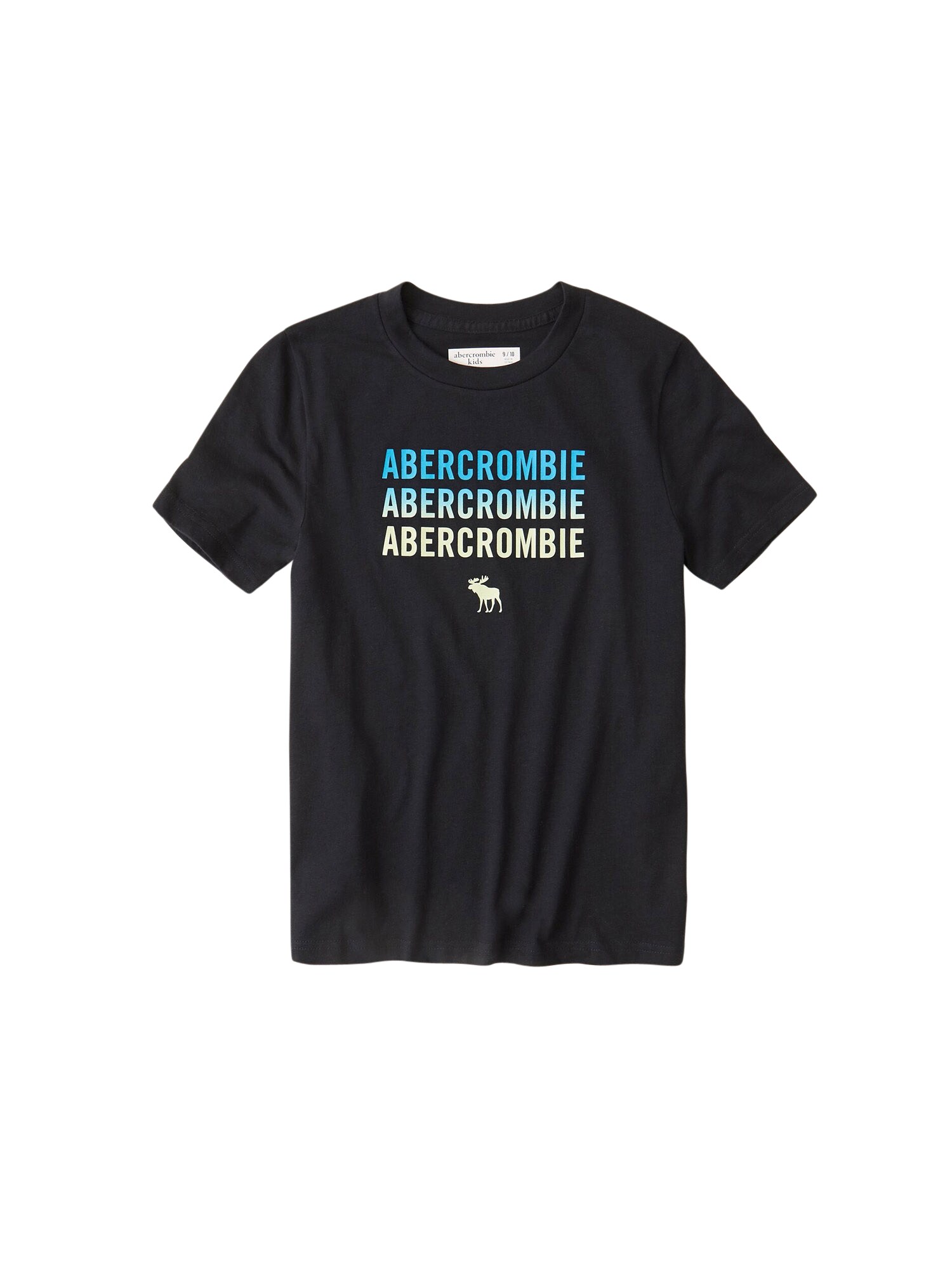 Abercrombie & Fitch Marškinėliai  juoda / balta / vandens spalva