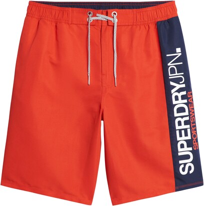 Superdry Zwemshorts Blauw / Oranje / Wit