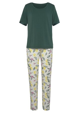 LASCANA, Pizsama 'LAS Summer Fruits PJ', zöld