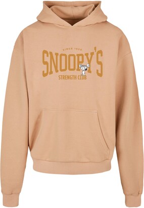 Merchcode Sweatshirt ‘Peanuts – Strength club’ Beige / Zwart / Wit