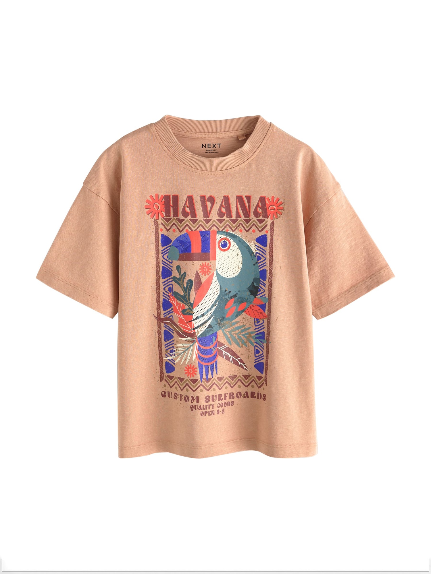 Next Tricou albastru regal / maro mokka / portocaliu / roșu bordeaux