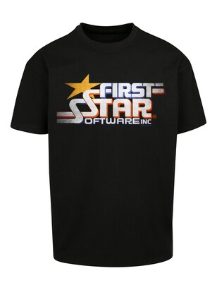 F4NT4STIC Shirt ‘FIRSTSTAR Inc Retro Gaming SEVENSQUARED’ Geel / Oranje / Zwart / Wit