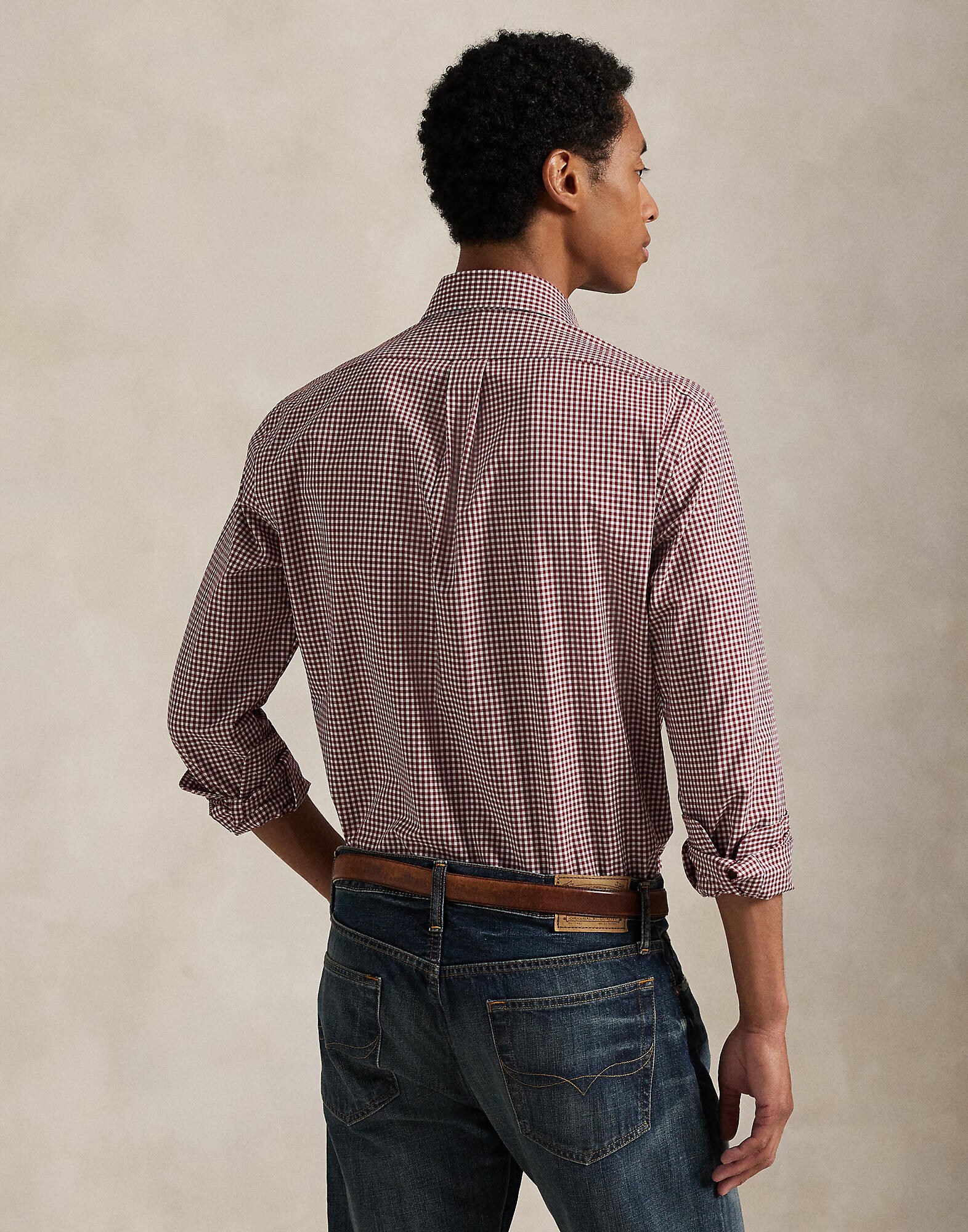 Polo Ralph Lauren Camisa rojo vino / blanco – imagen 3