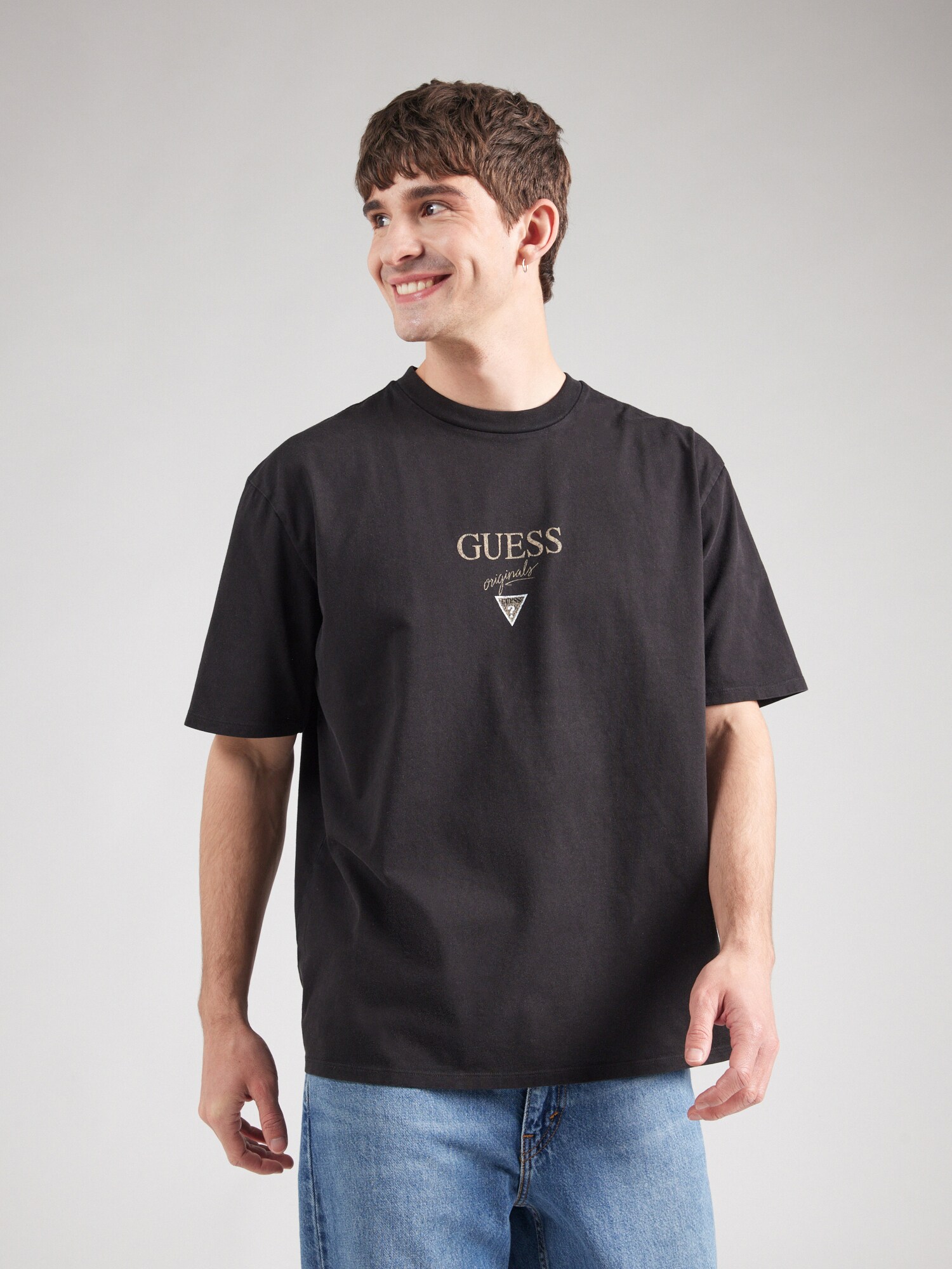 GUESS Originals Póló  méz / fekete termék 2. képe
