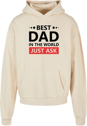 Merchcode Sweatshirt ‘Fathers Day – Best Dad, Just Ask’ Sand / Rood / Zwart