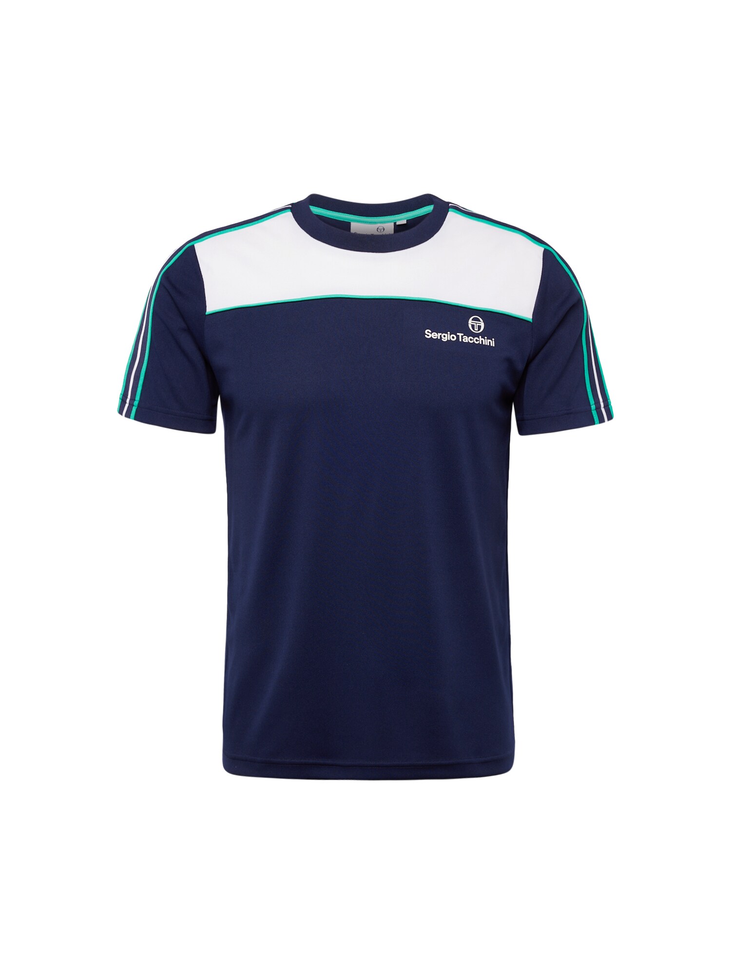 Мъже > Спорт > Спортно облекло > Спортни блузи Sergio Tacchini Функционална тениска ‘LISTA’  нейви синьо / тюркоазен / бяло