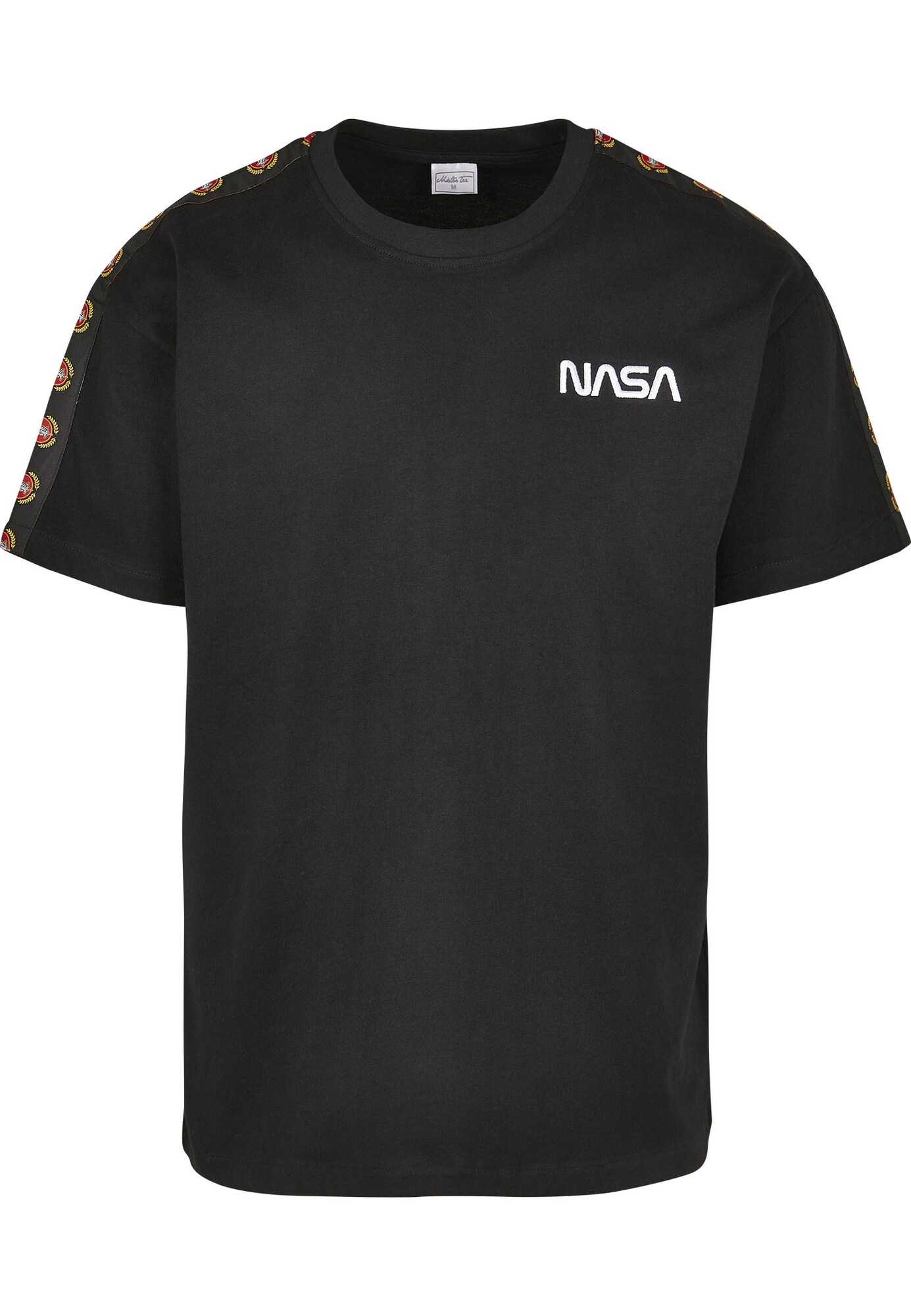Mister Tee Marškinėliai 'Nasa'  juoda / balta / žaliosios citrinos spalva / karmino raudona