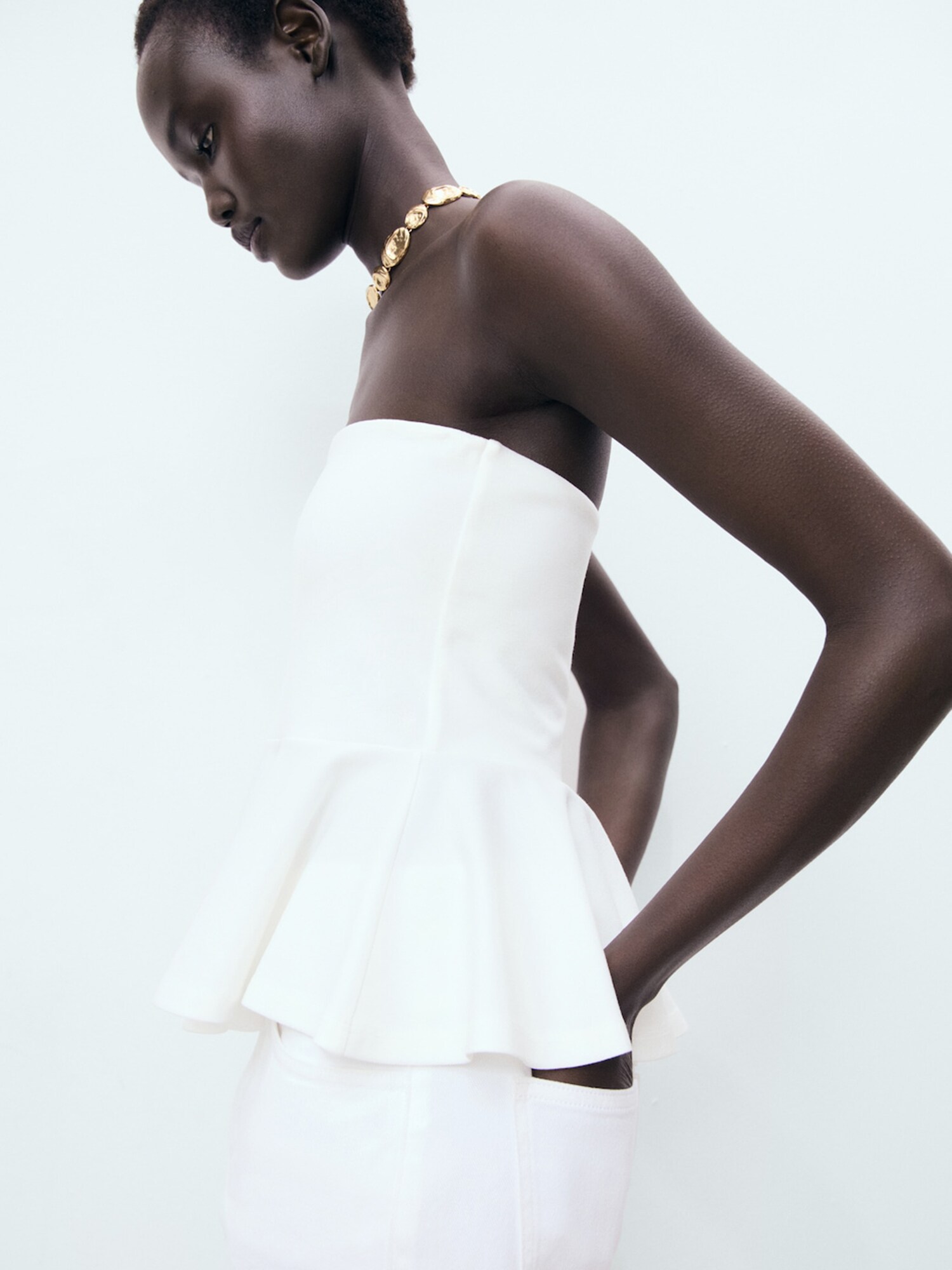 MANGO Top 'PEPLUM'  fehér termék 2. képe