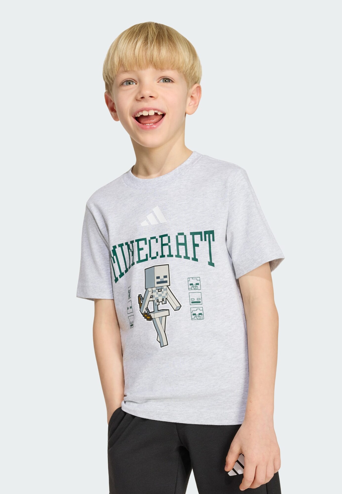 ADIDAS SPORTSWEAR Camiseta funcional 'Minecraft' gris claro / gris moteado / esmeralda / blanco – imagen 2