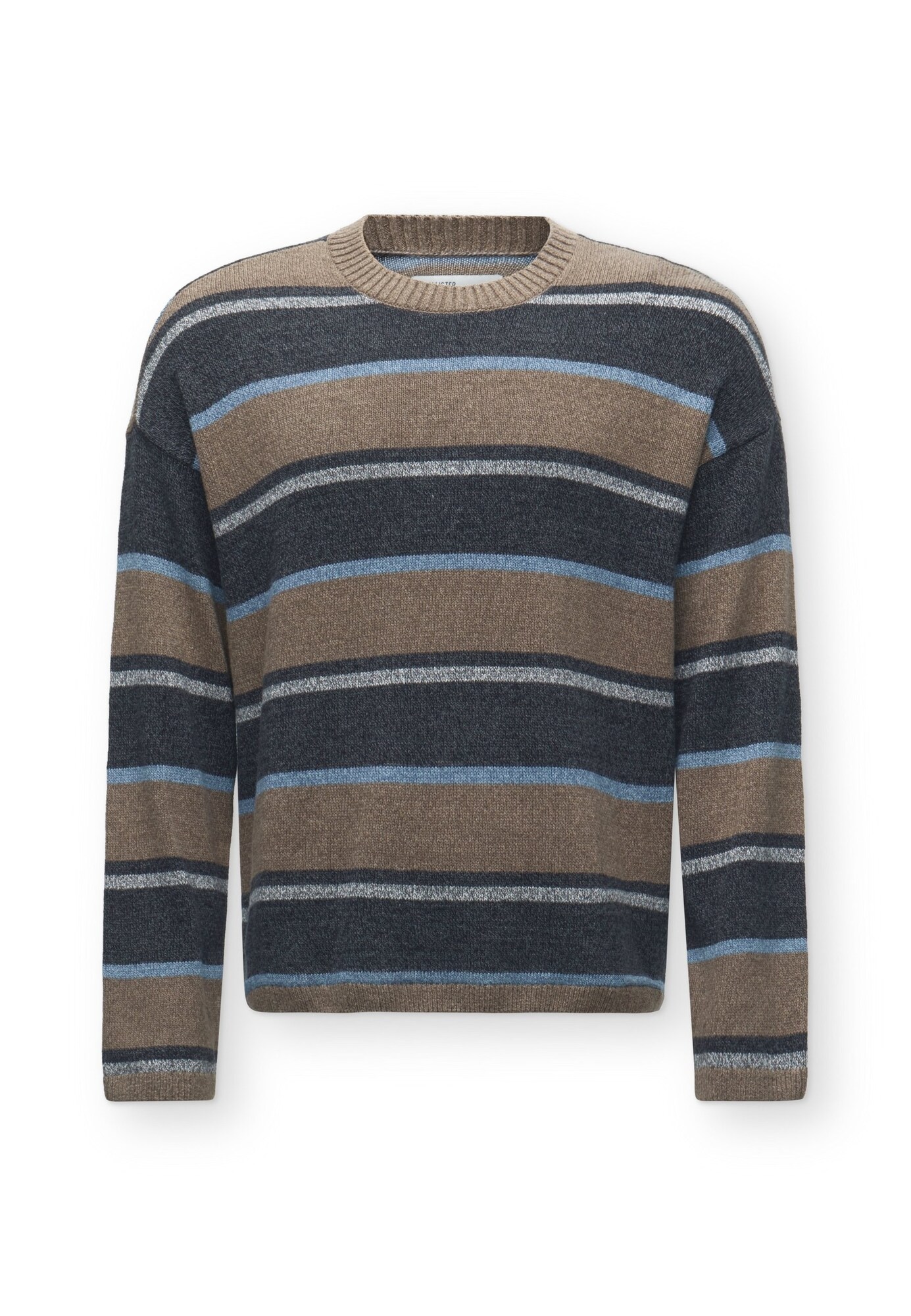 HOLLISTER Pulover bleumarin / albastru deschis / maro cappuccino / argintiu
