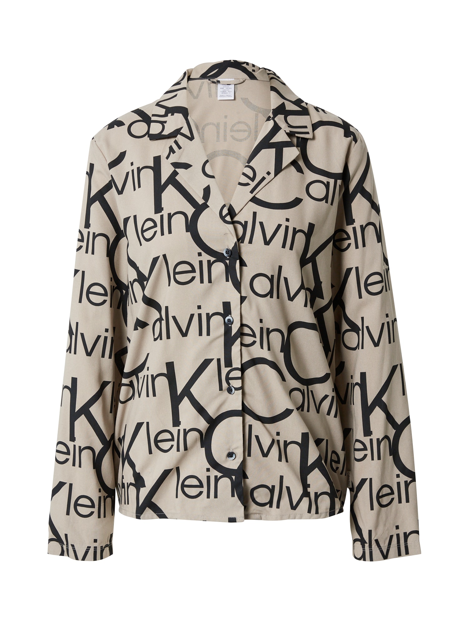 Calvin Klein Underwear Pidžamas krekls kamieļkrāsas / melns