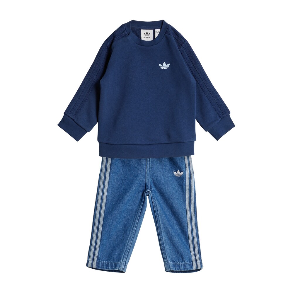 ADIDAS ORIGINALS Set 'Denim Crew Set' Jungen Größe 62 navy / blue denim