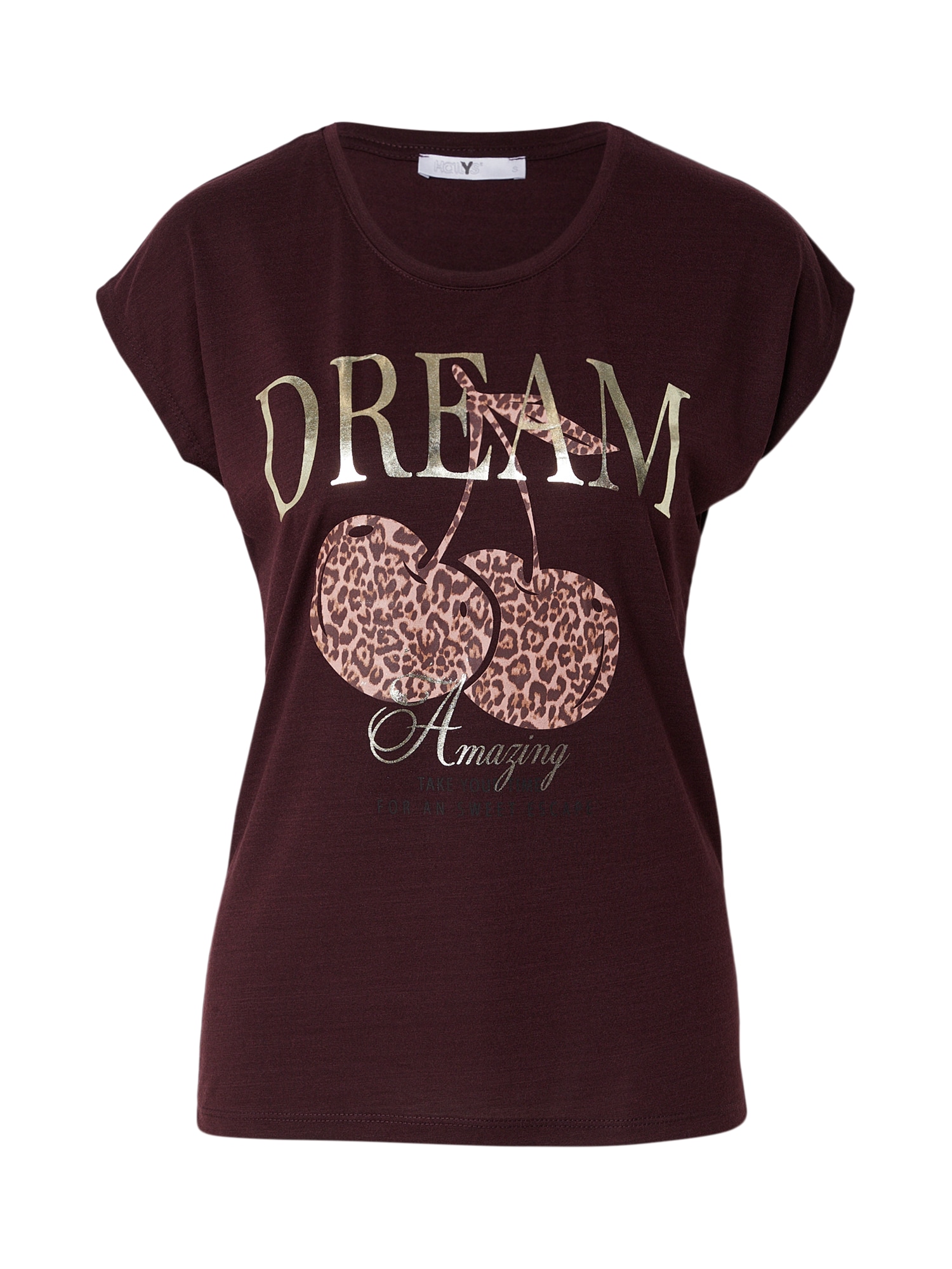 Hailys Tricou Ch44erry bej / maro închis / auriu / roșu vin