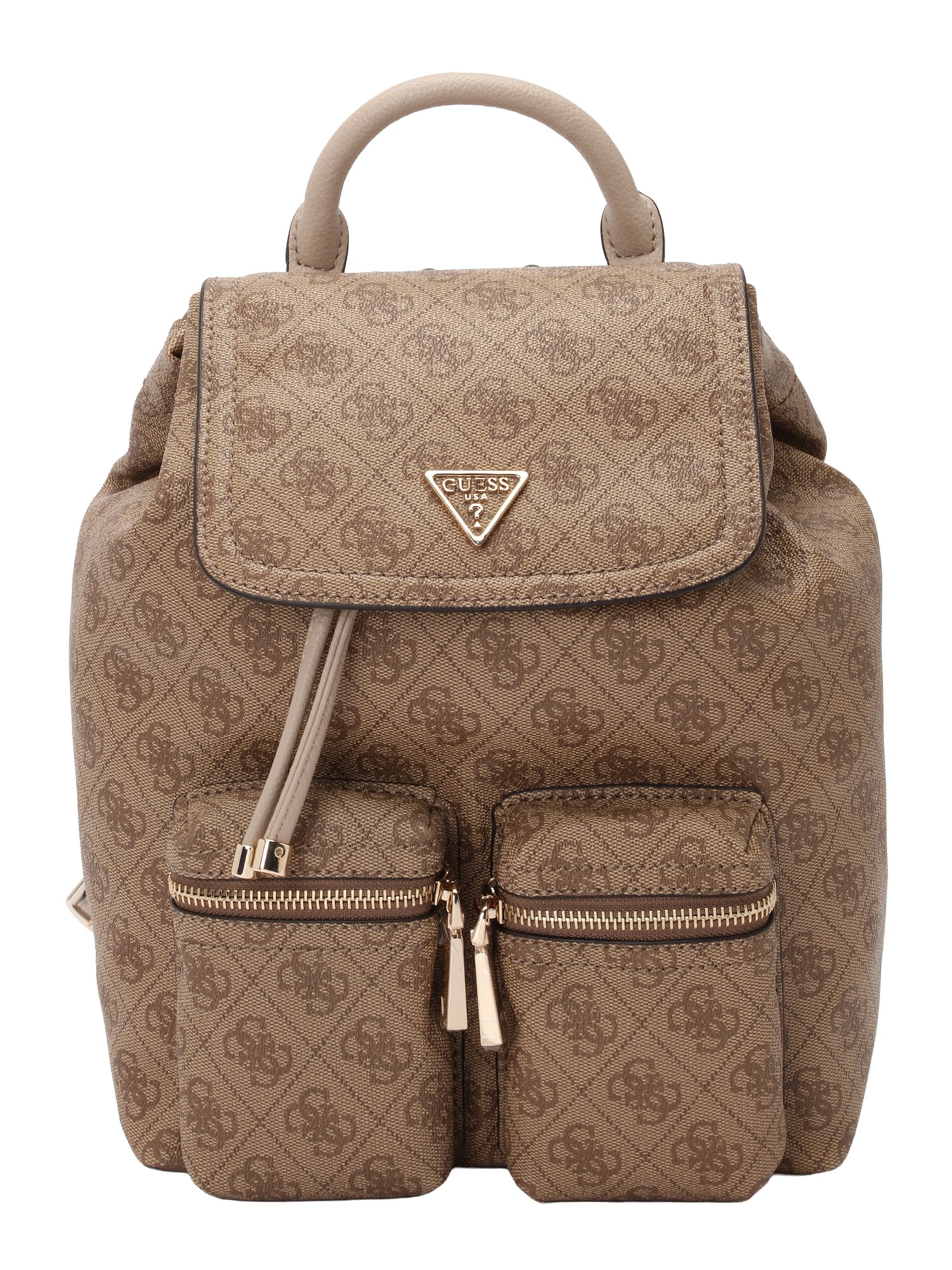 GUESS Rucsac MANHATTAN II FLAP BACKPACK  bej / maro deschis