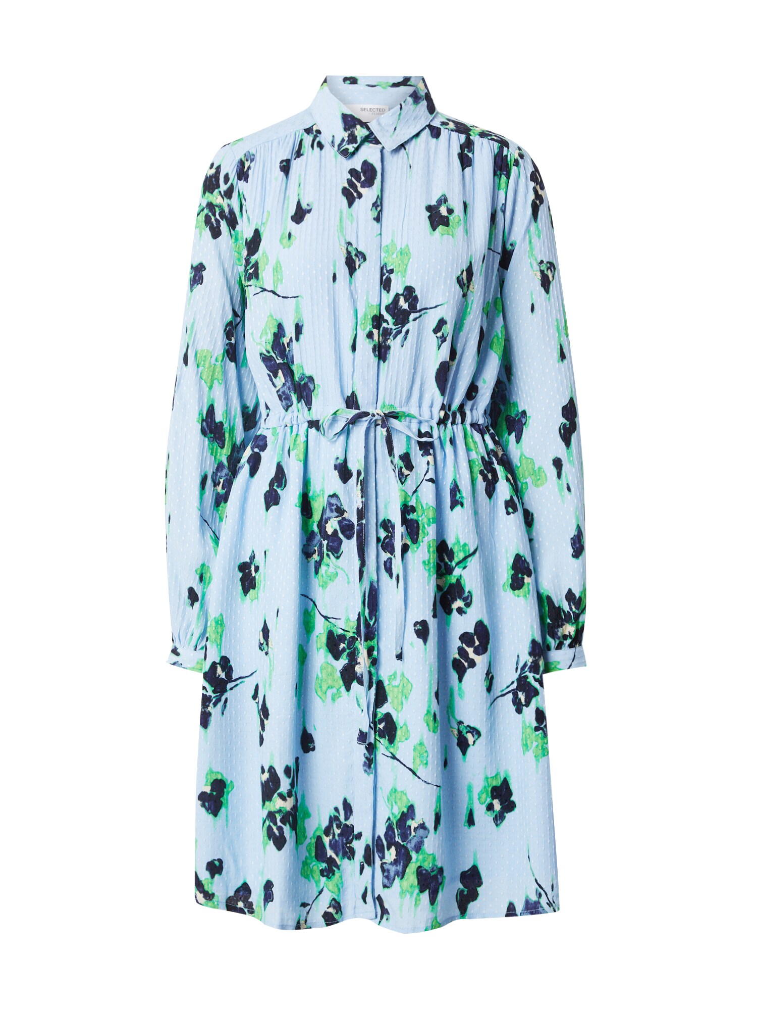 SELECTED Rochie tip bluză IRENE  albastru deschis / albastru închis / verde