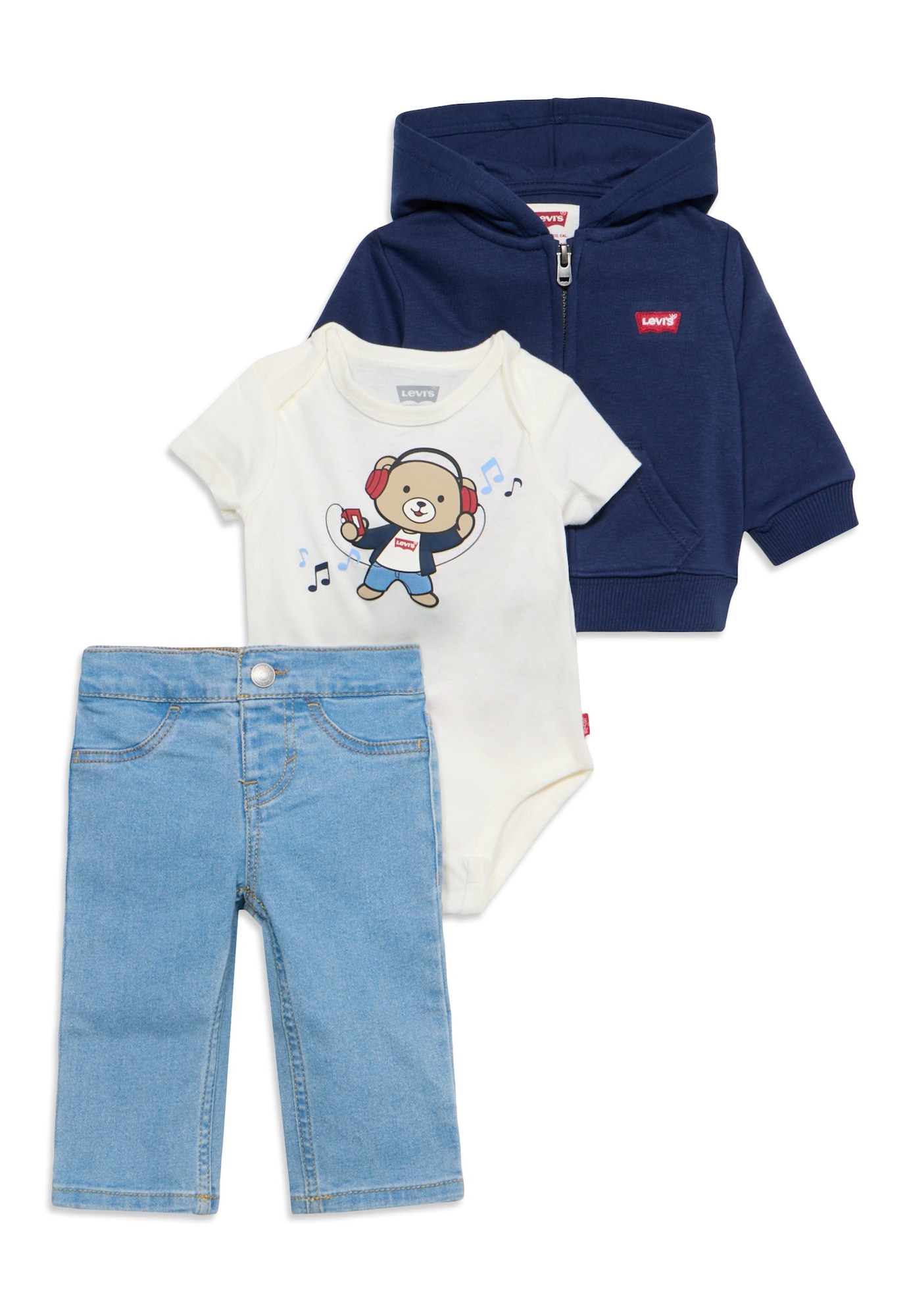 Levis Kids Set ecru / bleumarin / albastru deschis / maro deschis