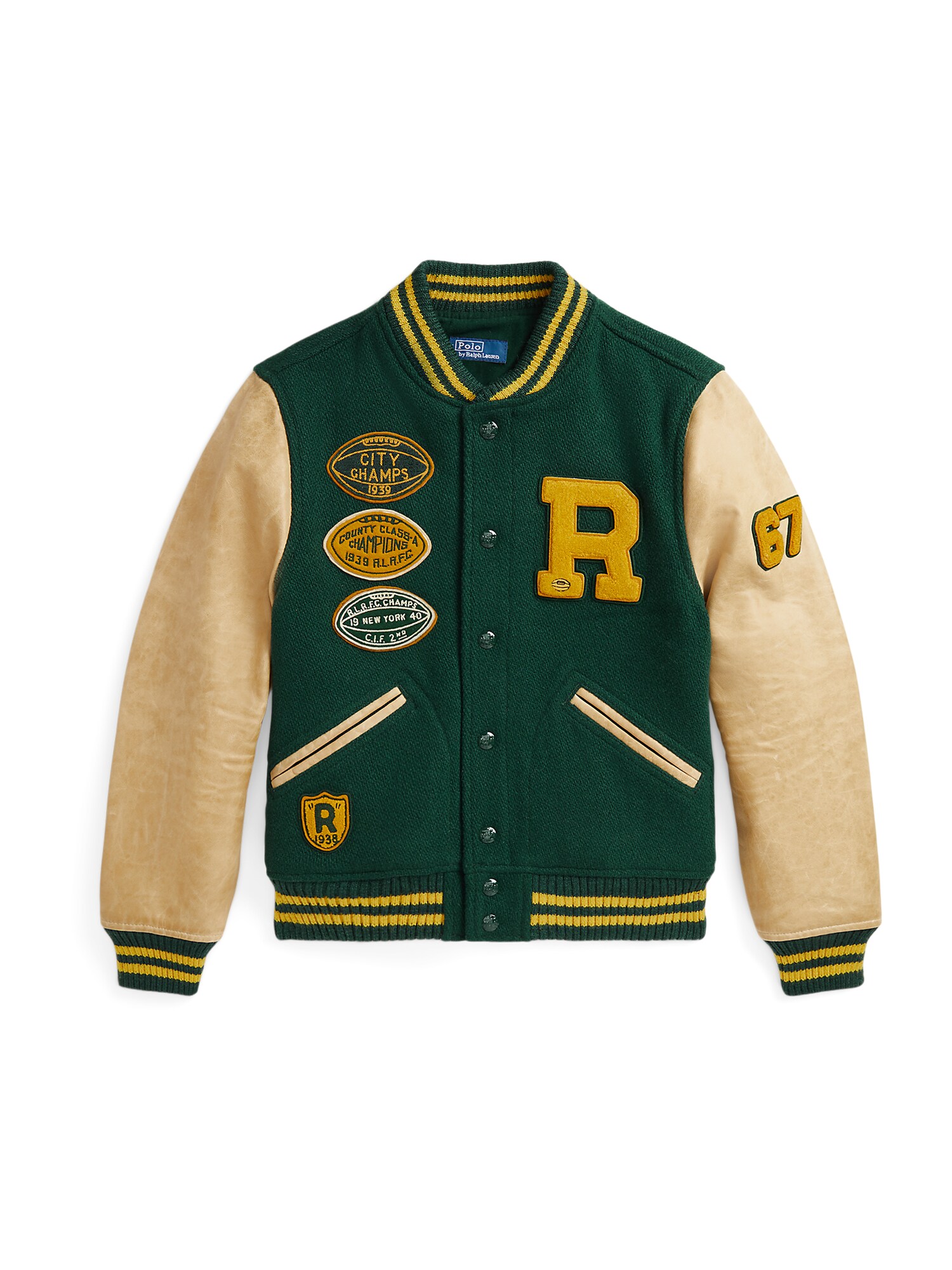 Polo Ralph Lauren Geacă de primăvară-toamnă  bej / galben curry / verde închis / alb