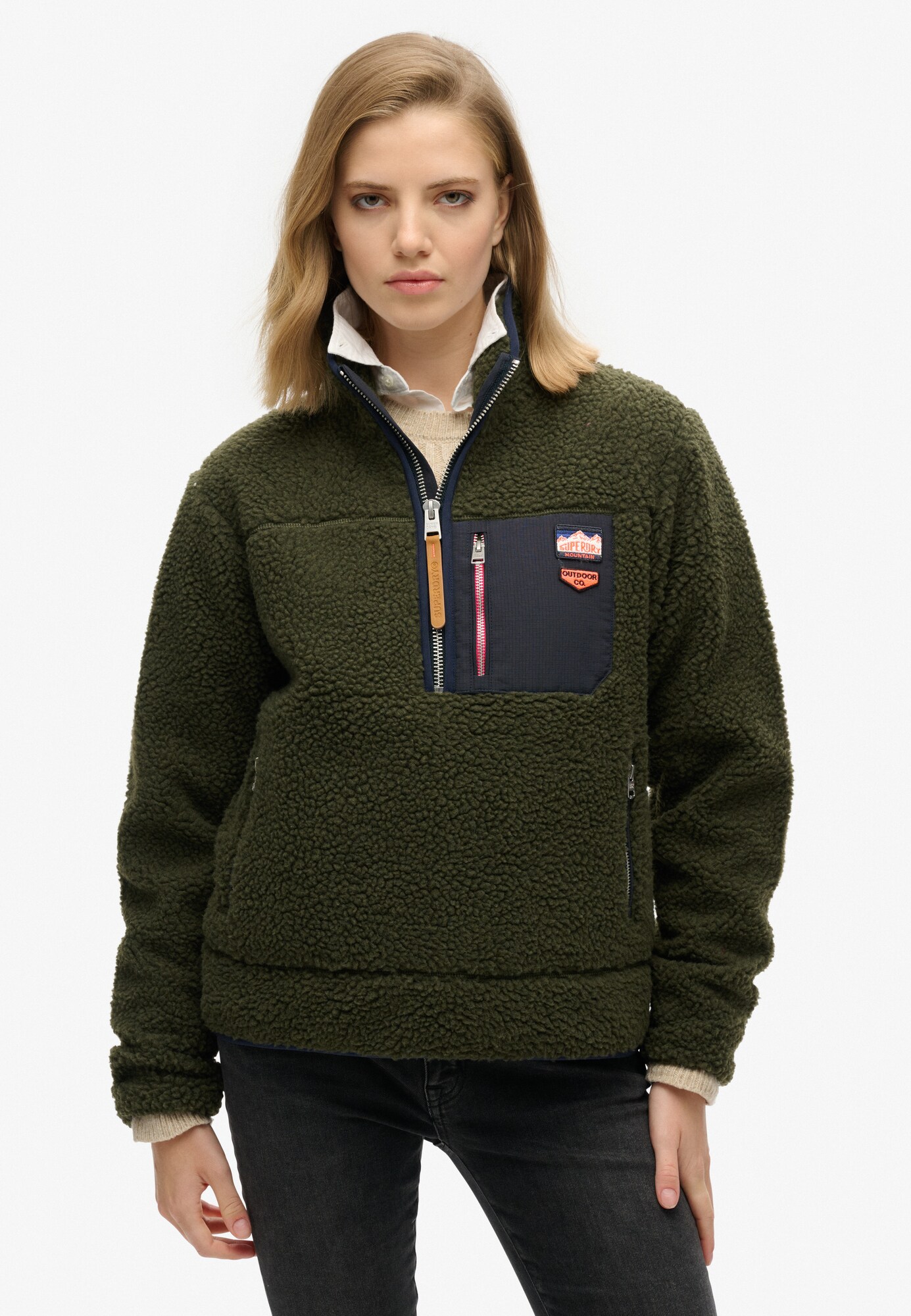 Superdry Pulóver  tengerészkék / zöld / narancs termék 2. képe