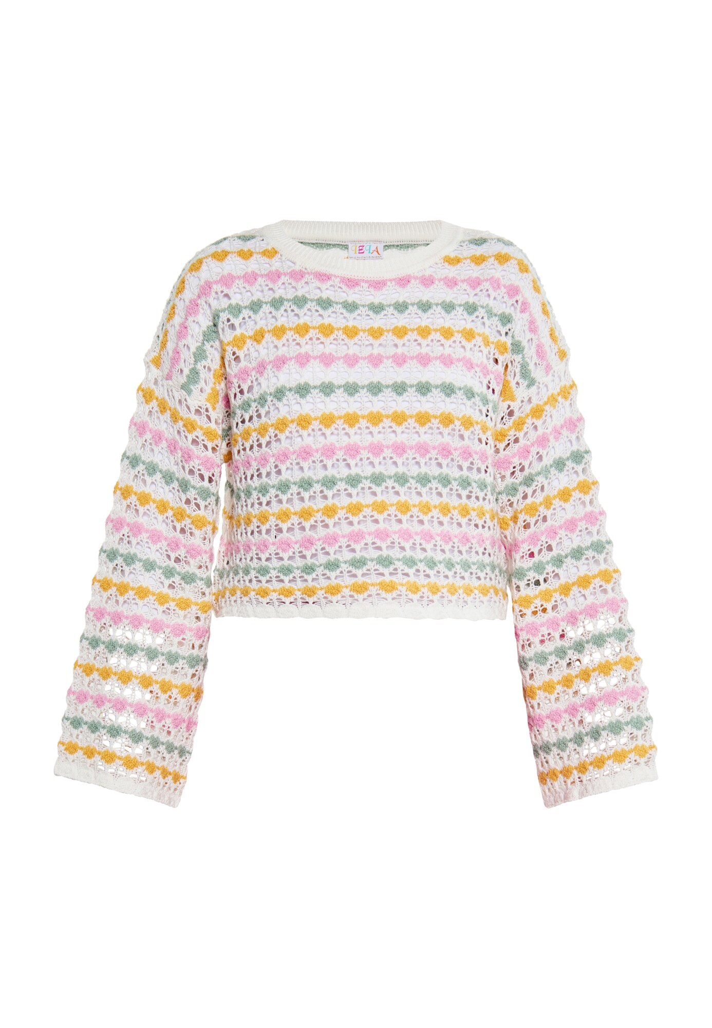 IZIA Pulover  galben închis / verde stuf / roz / alb murdar