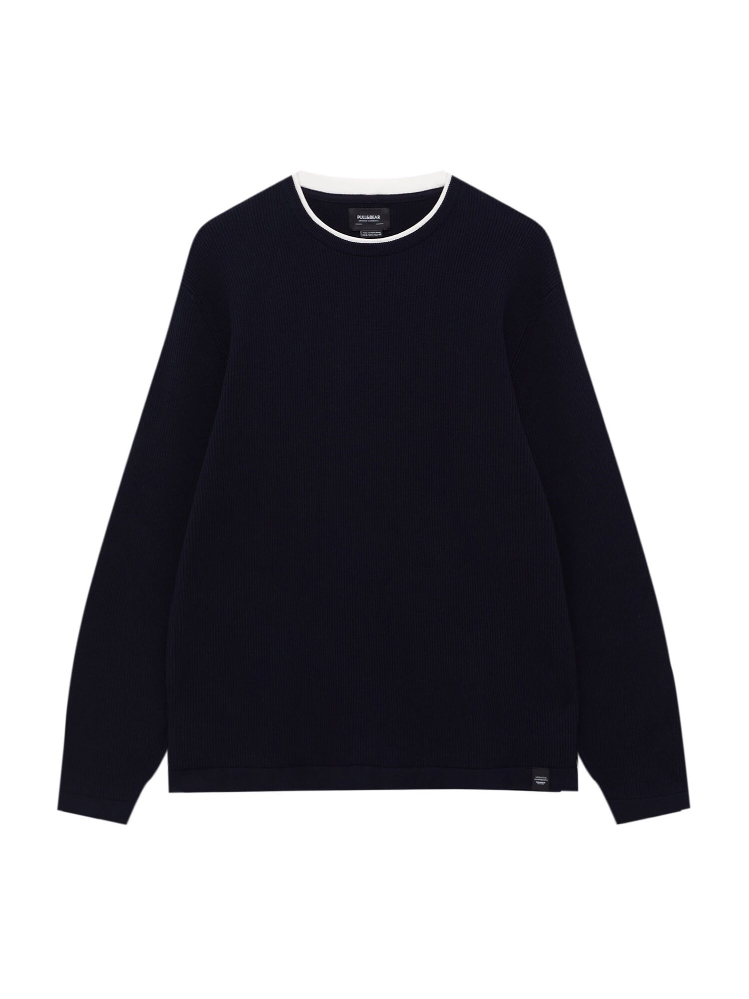 Pull&Bear Sveter  námornícka modrá / biela